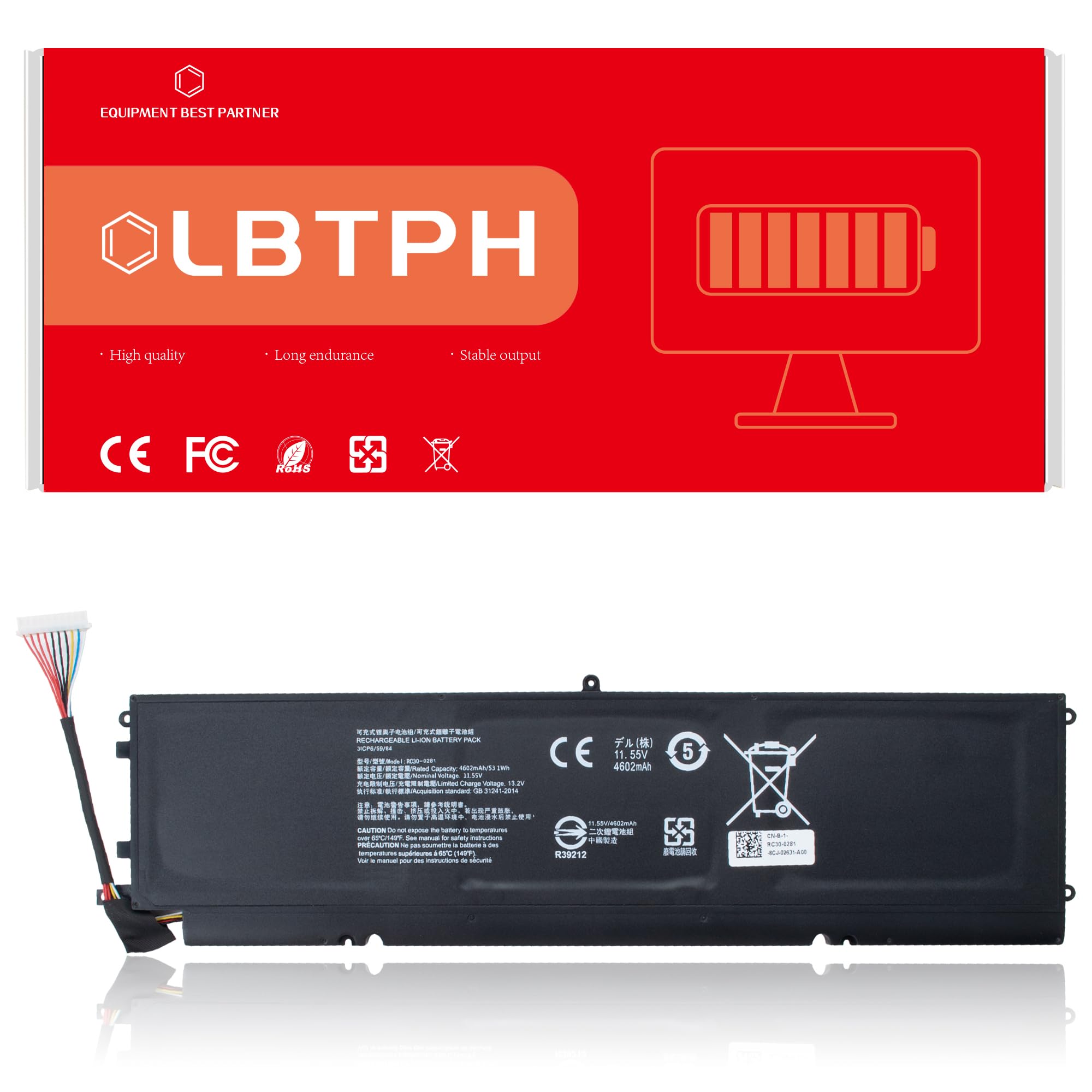 RC30-0281 Battery for Razer Blade Stealth 13.3 2018 2019 GTX 1650 Max-Q RZ09-0281 02810 02812 RZ09-0310 RZ09-03100 RZ09-02812E71 RZ09-03102E52-R3U1 RZ09-03102W52 RZ09-03101J52-R3J1 3ICP6/59/84