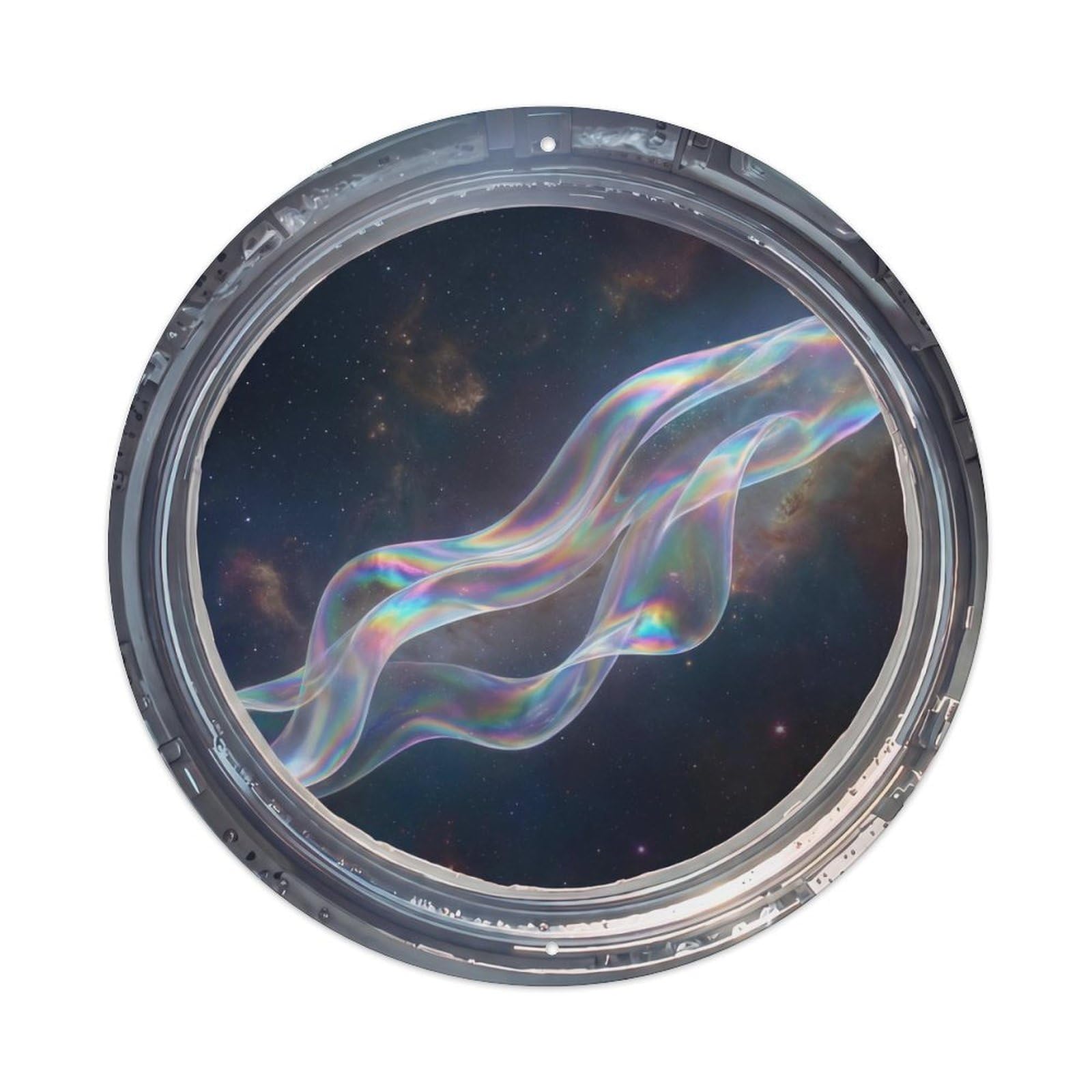 Alien Ribbon Creature from Space Station Porthole Metal Tin Sign