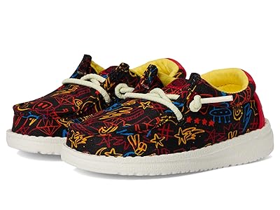Hey Dude Kids Wally Space Glow (Toddler) Boys Shoes Black/Red : 10 Toddler M, Canvas/Textile