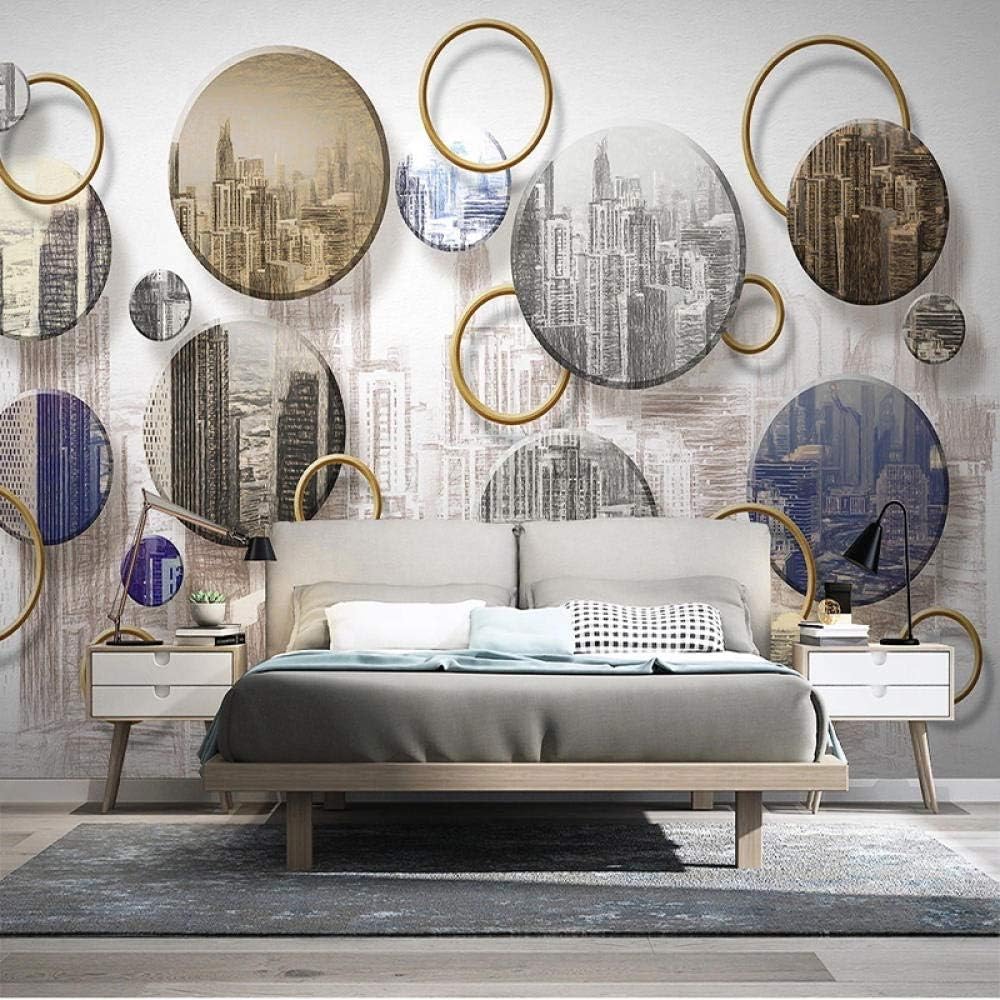 Custom Murals Photo Wallpaper Modern City Building Solid Geometry Wall Cloth Restaurant Cafe Background Wall Covering Home Decor,350 * 256Cm