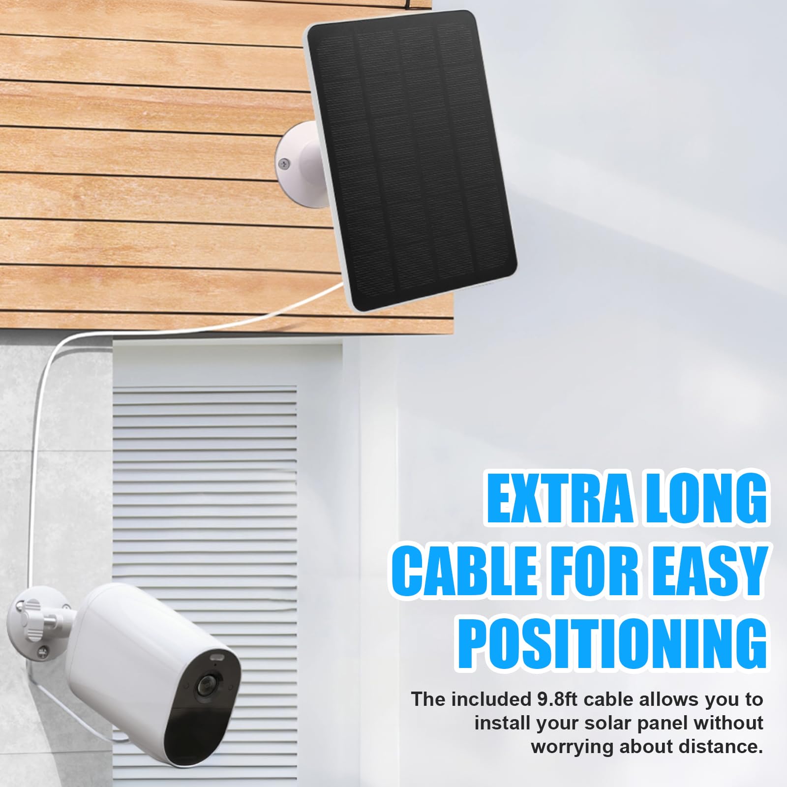 Caricatore per pannello solare compatibile con Arlo Essential Spotlight/XL Spotlight, caricatore per pannello solare Arlo Essential da 4 W/6 W, impermeabile con cavo micro USB da 3 m e