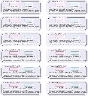 Healvian 12 Pack UVC-UVA Test Strips Indoor UVC Light Identifiers UVC-UVA Indicator Cards