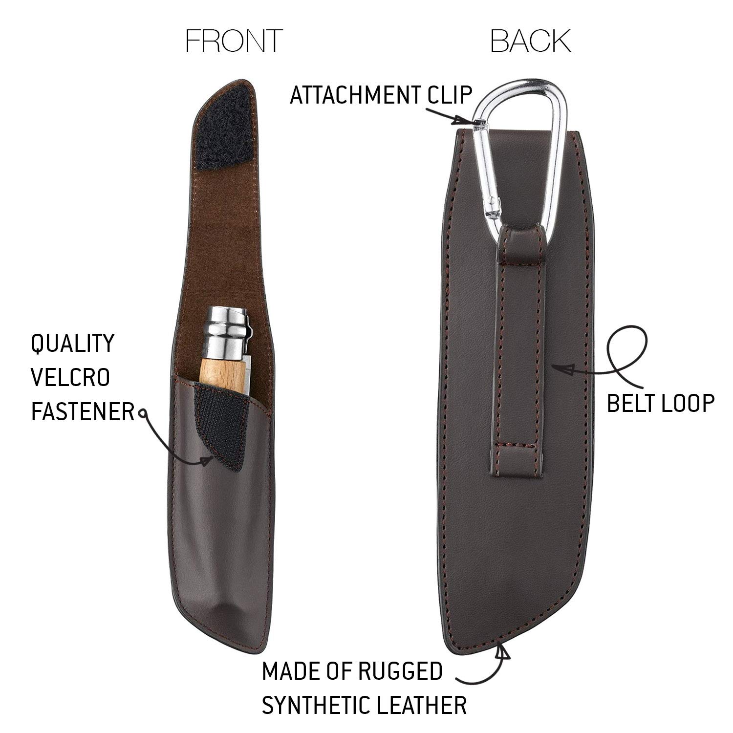 OPINEL Plumier avec Couteau N°10 Manche Olivier + Gaine marron