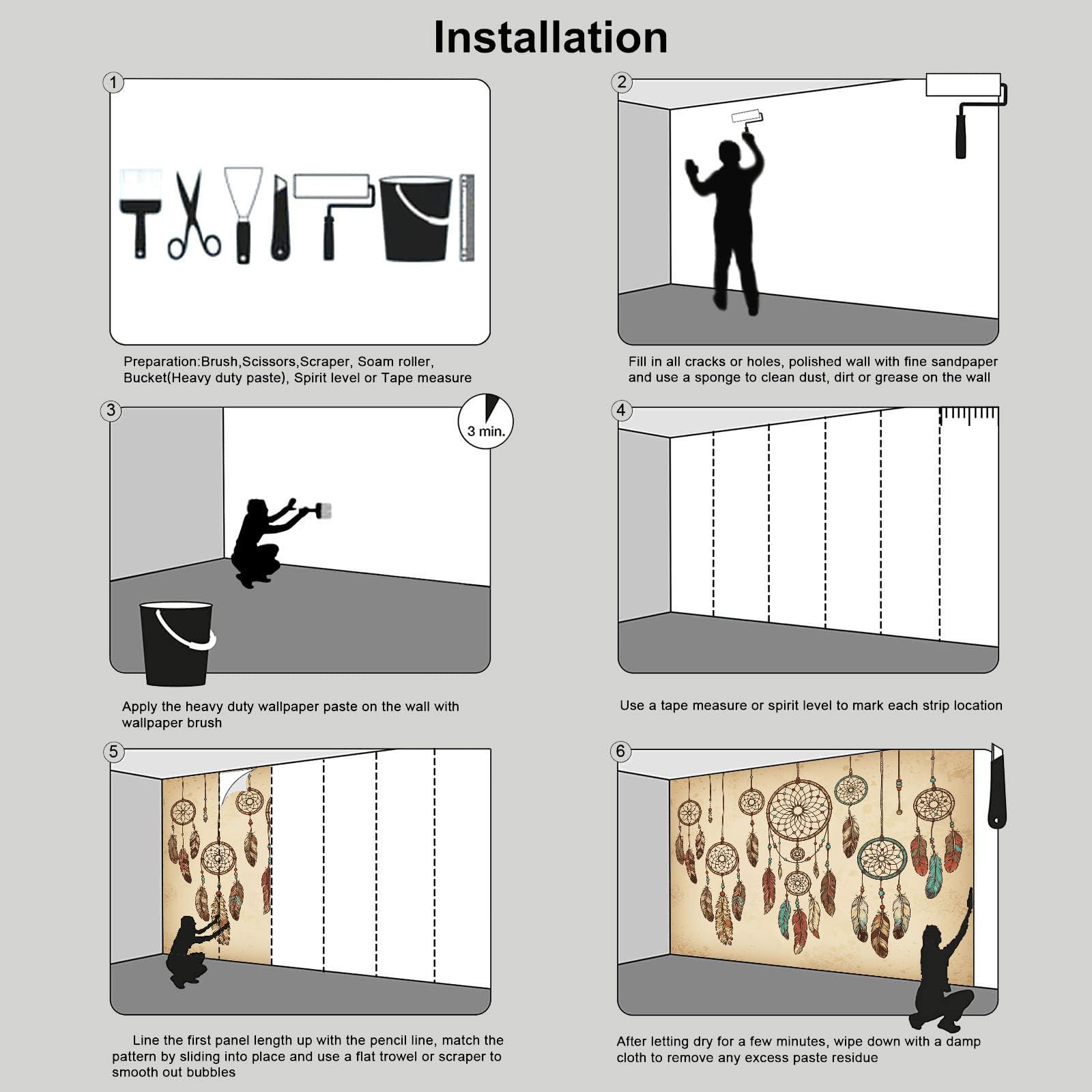 Traumfänger Federn Vlies Fototapete 250 x 175 cm - Retro Tribal Tapete Schlafzimmer Wohnzimmer, Braun Vliestapete Wanddeko Poster Kunst, Für TV Hintergrund Flur Büro wand Dekoration