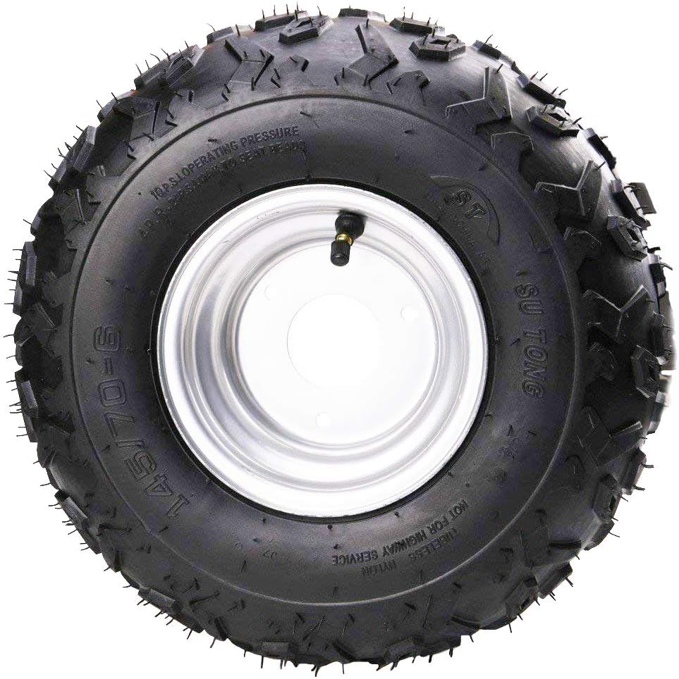 TDPRO 4PCS 145/70-6 Tires With 6 inch Wheels Rims for ATV Go Kart