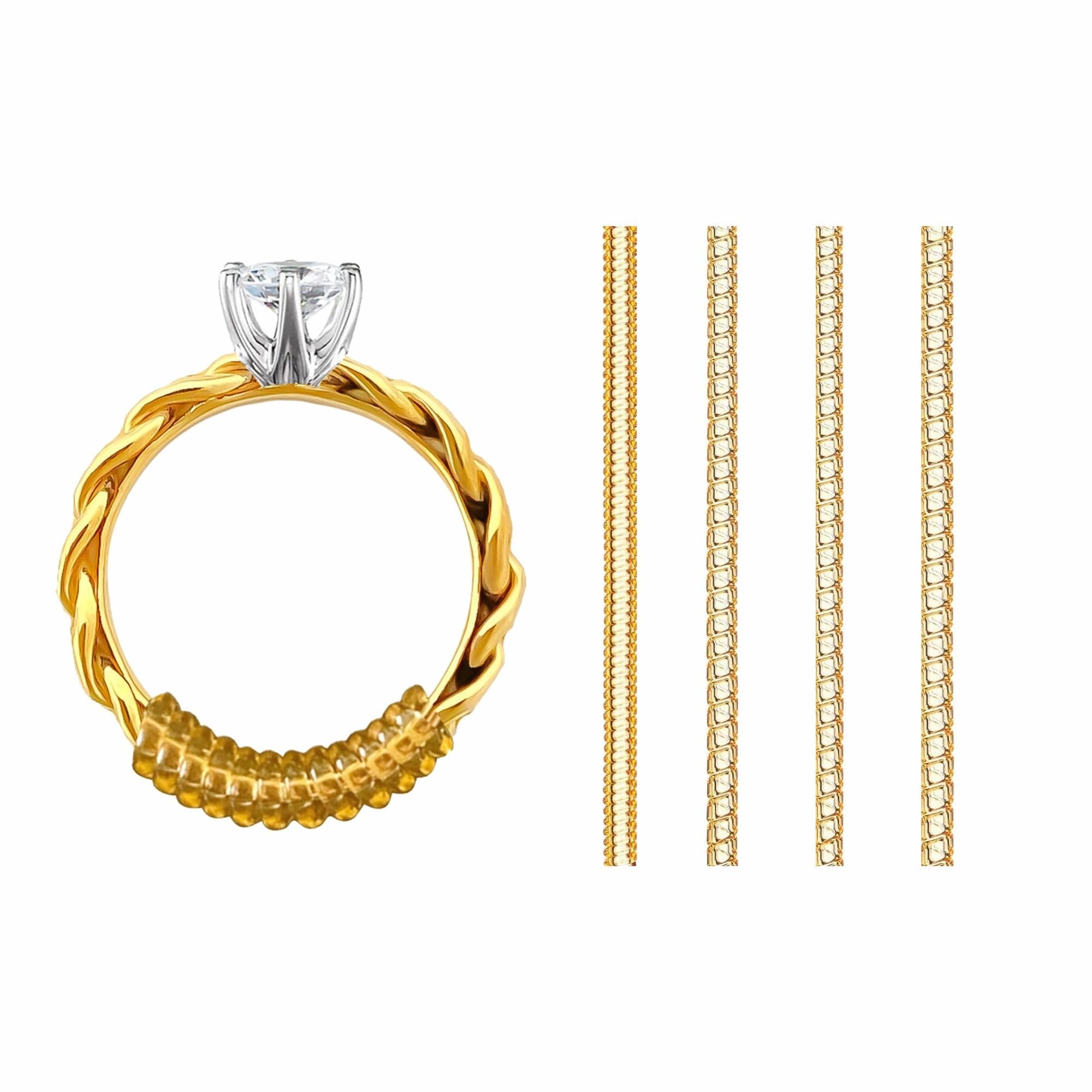 CrafTreatSilicone Ring Size Adjuster - 12 Pcs Ring Guard for Loose Rings - Unisex and Traditional Style Compatible - 2mm to 5mm 4 Sizes 3Pcs Each