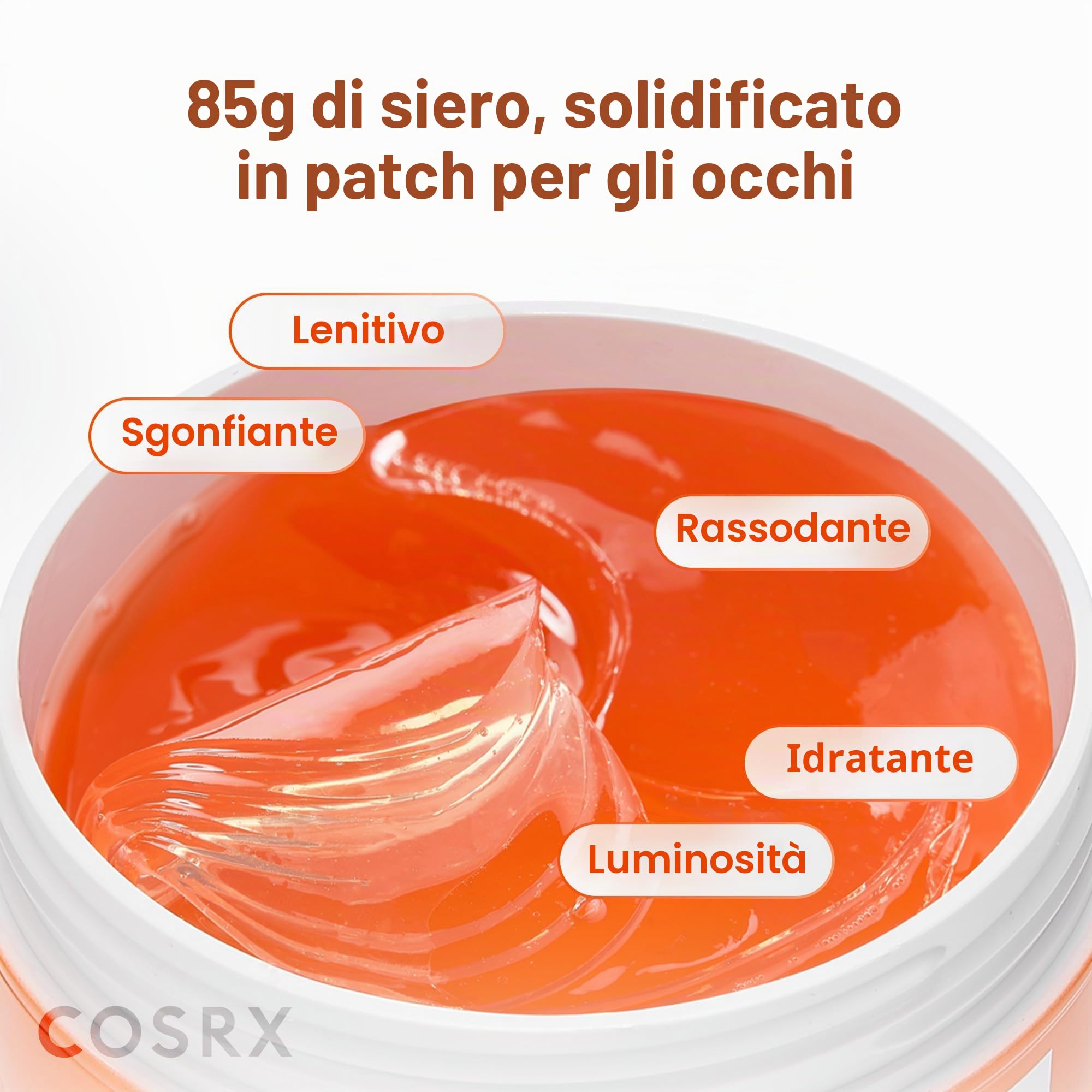 COSRX 5 PDRN Collagen Vitalizing Hydrogel Eye Patch, 60 cerotti, cerotti decongestionanti sotto gli occhi con PDRN, collagene, maschere per gli occhi per una zona degli occhi più liscia e dall'aspetto