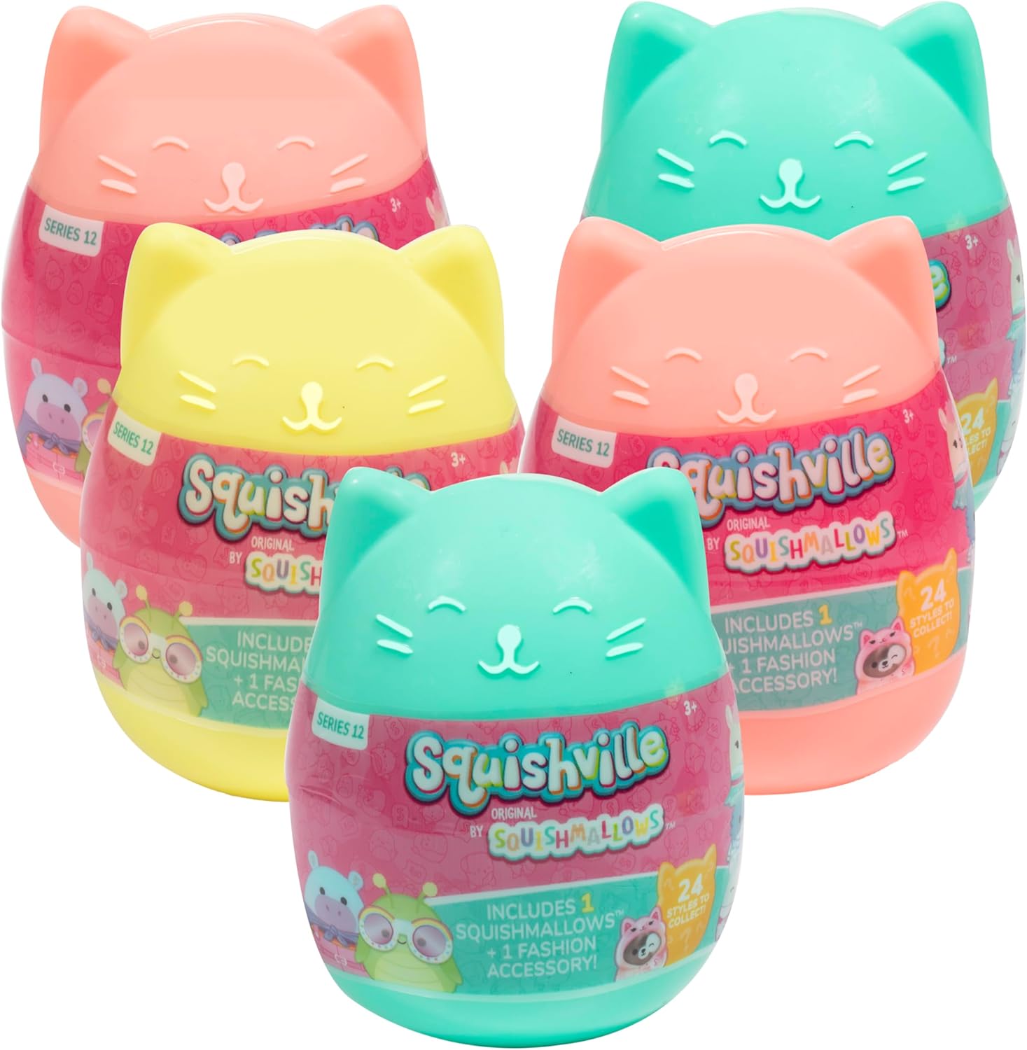 Squishmallows Squishville Series 12 Easter Eggs Mini Mystery Plush (3 Pack) Official Jazwares Plush - Collectible Soft & Squishy Blind Capsules - Gift for Boys, Girls & Kids
