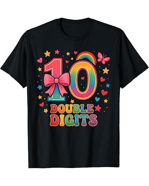 Cute Pink Coquette Bow Rainbow Aesthetic for 10 Year Old tee T-Shirt