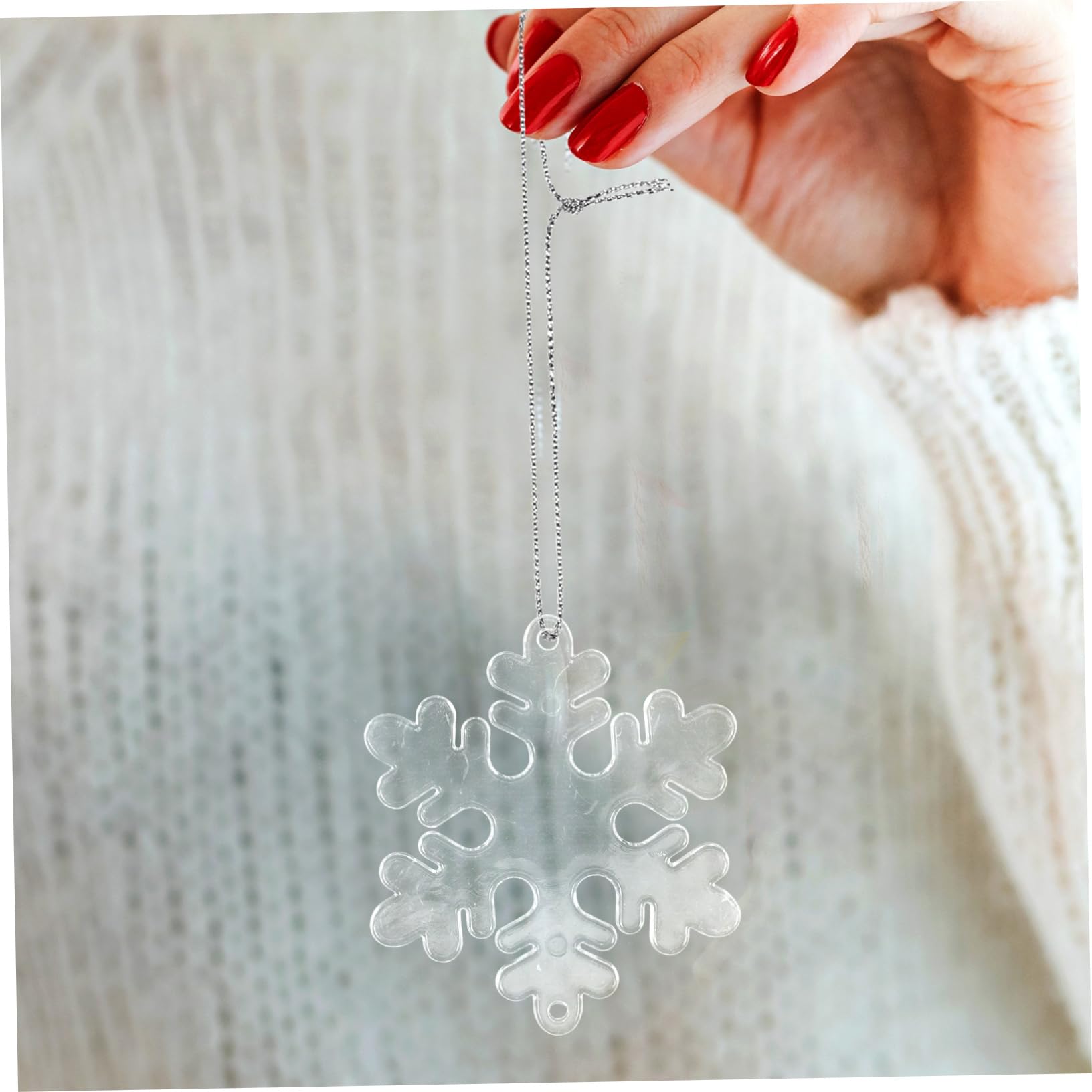 Cabilock 500 Pièces Flocon de Neige Transparent Ornements clairs de Flocon de Neige Pendentif Sapin de Noel Christmas Tree Decoration Christmas Tree Ornaments décors de Noël décor Suspendu