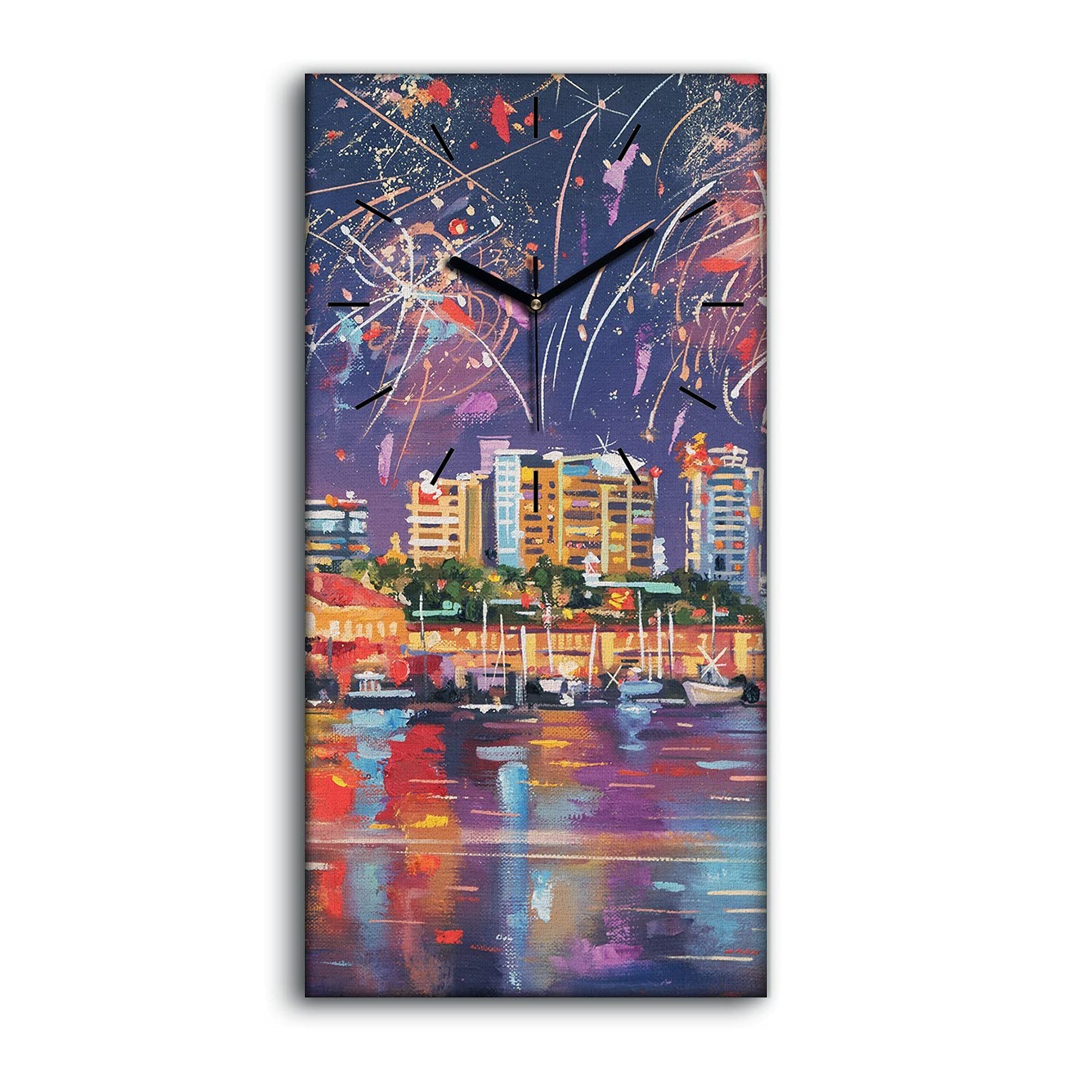 Horloge sur Toile pour Décoration Image Salon et Chambre Moderne 30x60cm