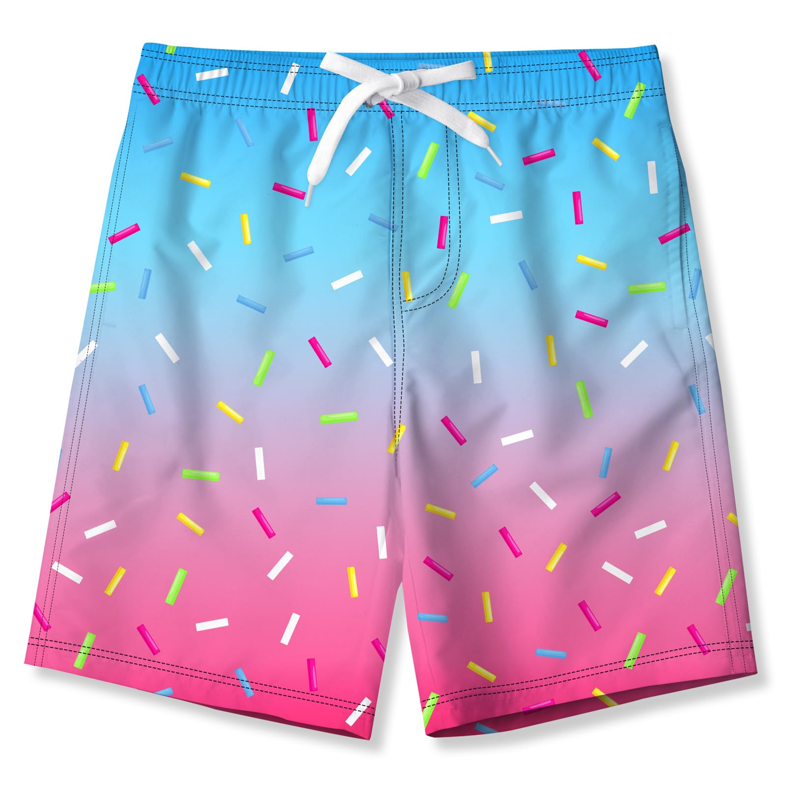 SFreeBo Badehose Jungen 3D Druck Schnelltrocknend Badeshorts Kinder Elastische Taille Schwimmhose Jungen mit Netzfutter Taschen Sommer Urlaub Strandshorts 7-14 Jahre