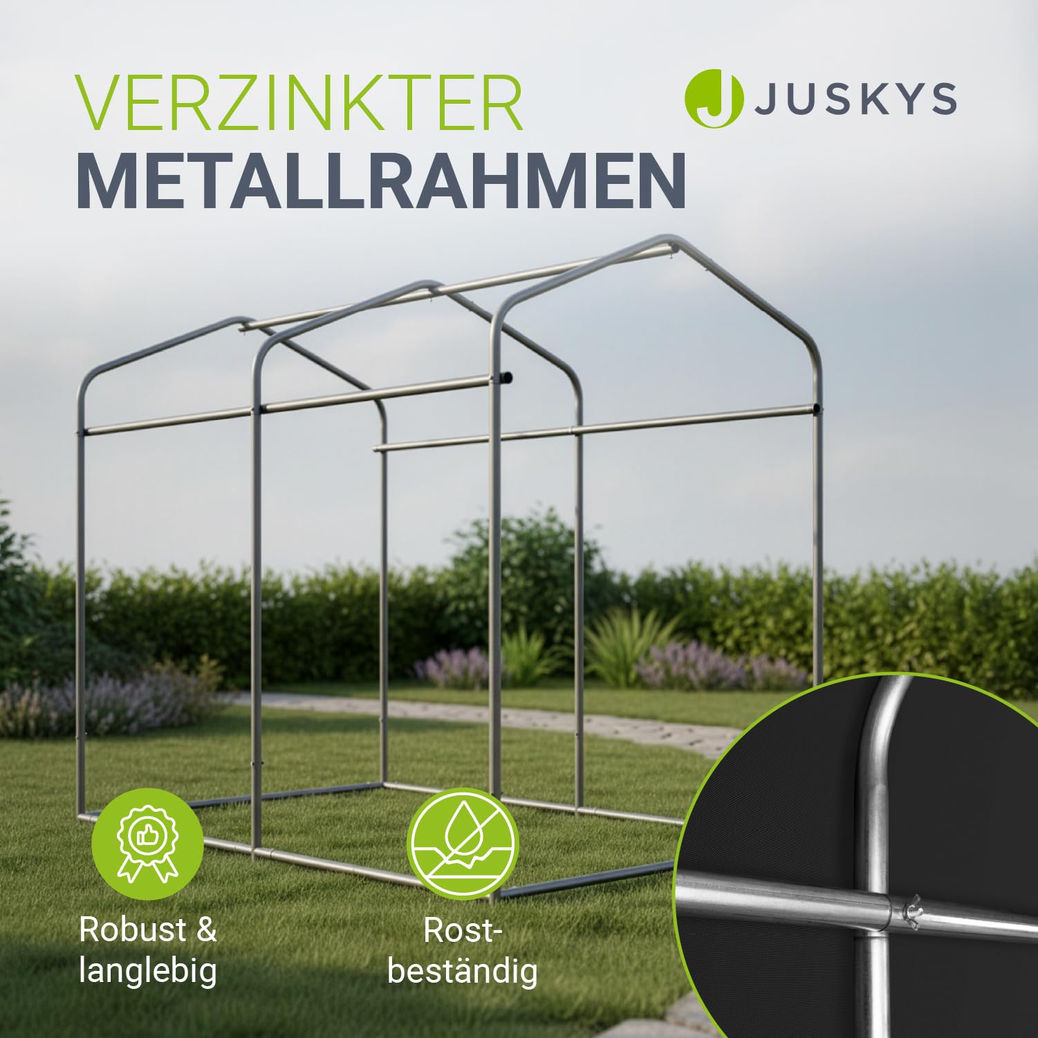 Juskys Gerätezelt S 3,6 m³ Outdoor Unterstand 180x120x165 cm wasserfeste Plane Metallrahmenkonstruktion