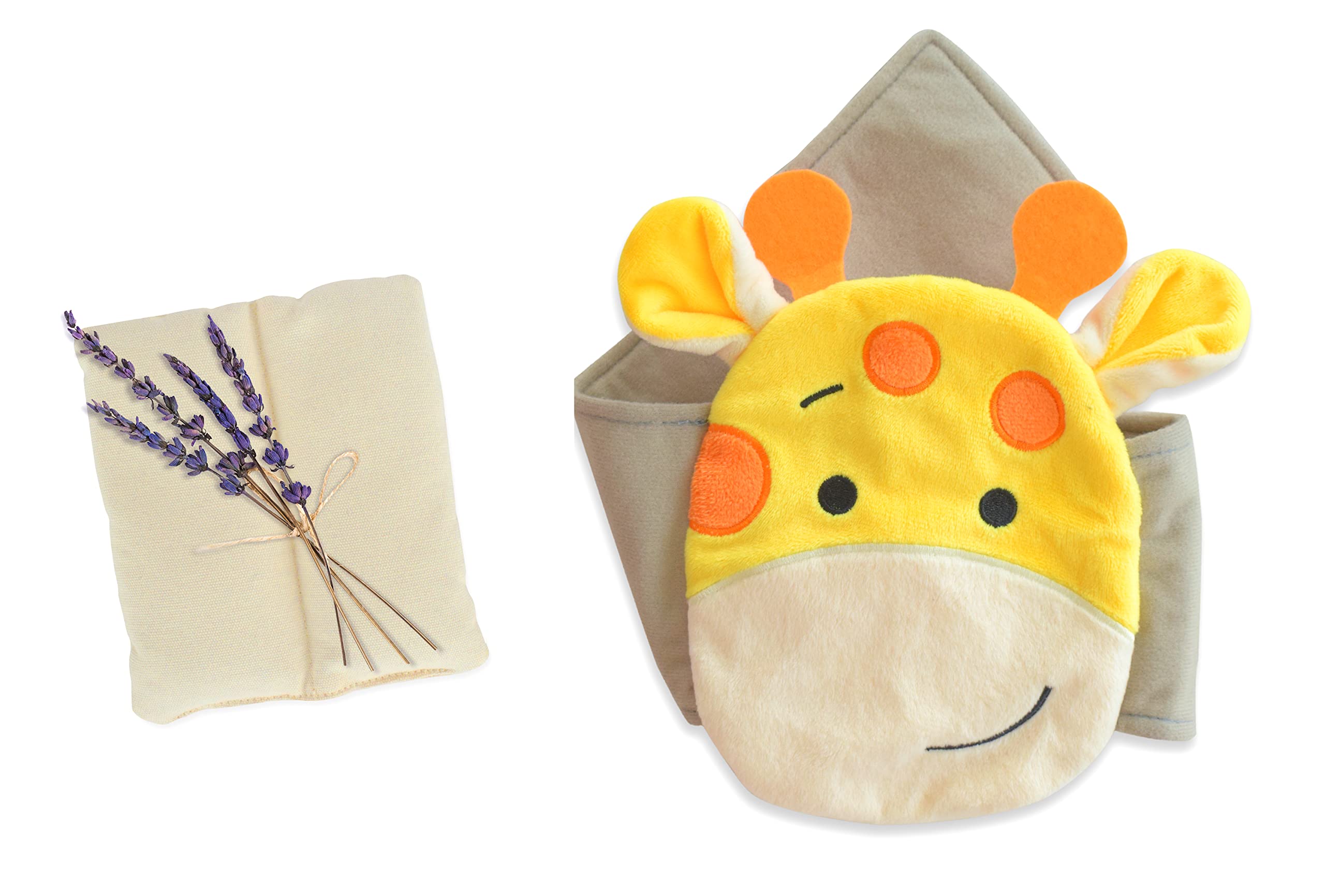 Baby Colic, Gas and Upset Stomach Relief - Belly Hugger with All Natural Herbal Aroma Therapy - Infant Swaddling Belly Belt, Heating Pad with Soothing Warmth for Fussy Infants (Giraffe)