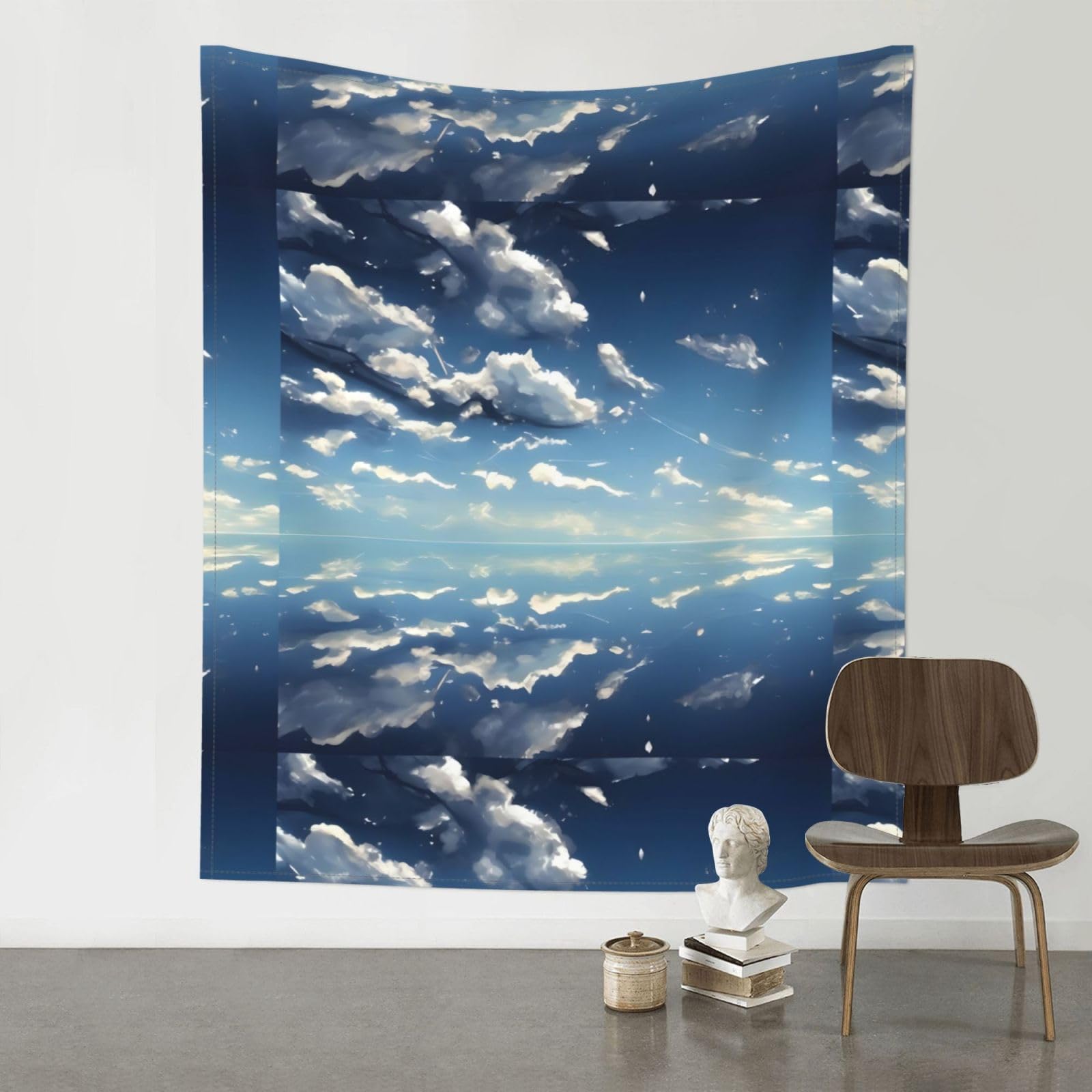 YYHHAOFA Blue sky and white clouds Prints 60x51in Wall Tapestry – Durable Polyester Throw for Dorm, Beach, & Home Decor