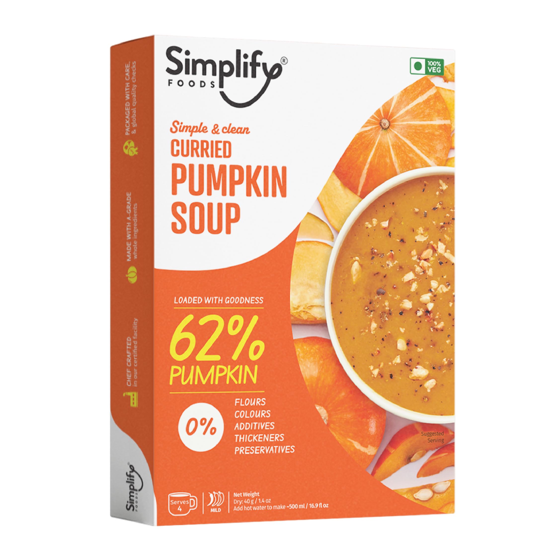 Simplify Curried Pumpkin Soup - Pack of 1 (Serves 3 to 4) I Makes 500ml | Home Style Ready To Eat - Instant Soup Packet | 0% Additives and Preservatives-image-9