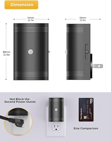 Miniatura 7 de L LOHAS LED Luz nocturna con sensor de movimiento enchufable a la pared, luz nocturna LED activada por movimiento, luz blanca cálida 3000 K, luz