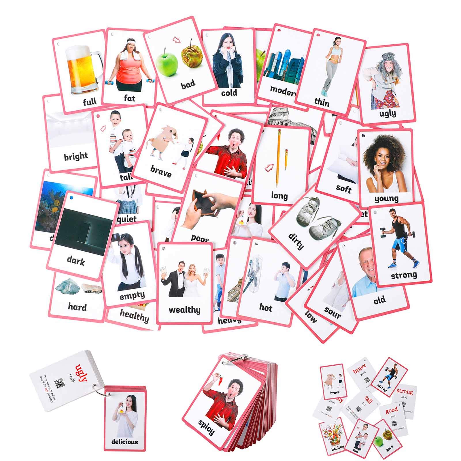 Buy FieldDream 49pcs Adjectives Toddlers Flash Cards with Pictures Baby