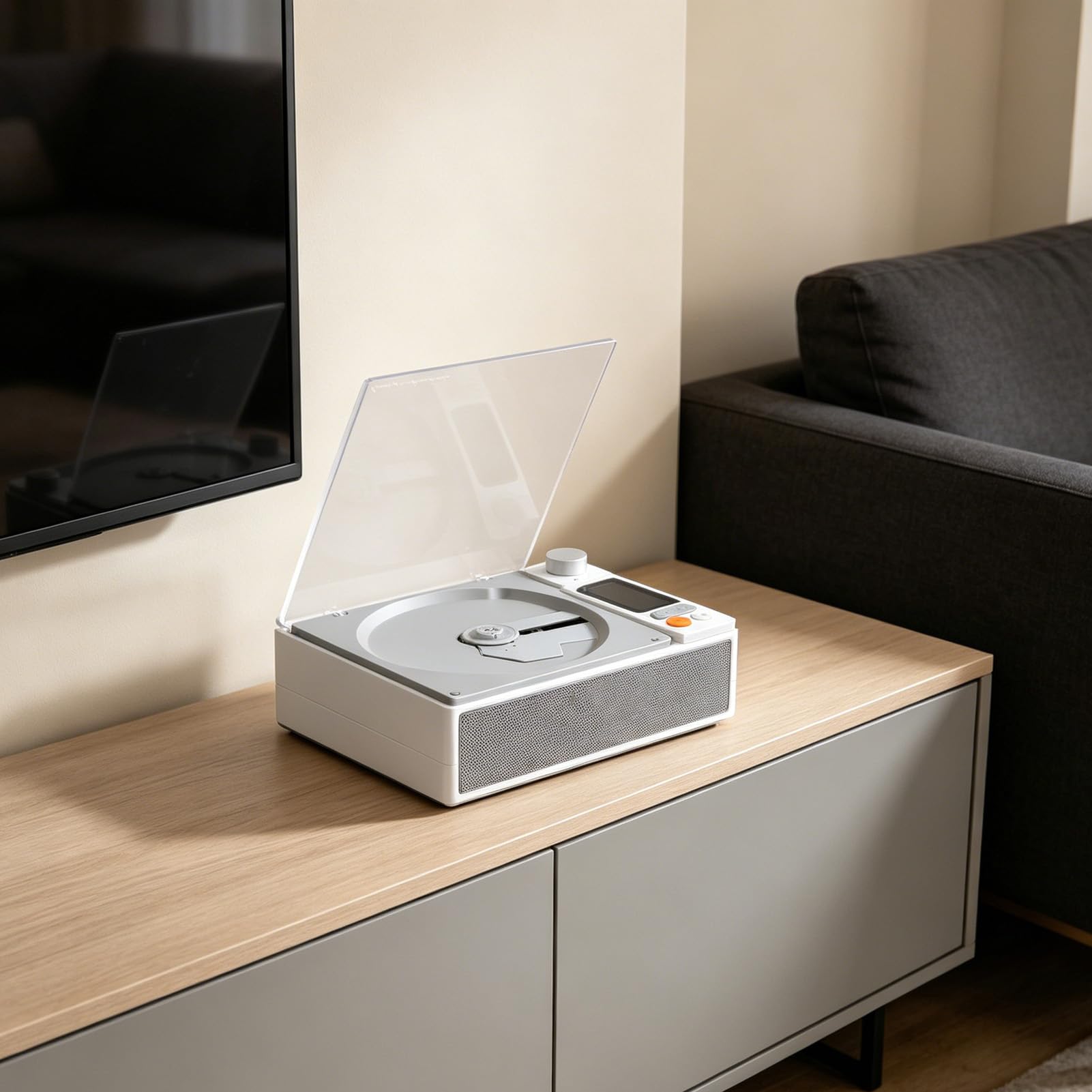 Jiawu Lettore CD Bluetooth Lettore Musicale con Display LCD Multifunzionale con Radio FM per Uso Personale (#2)