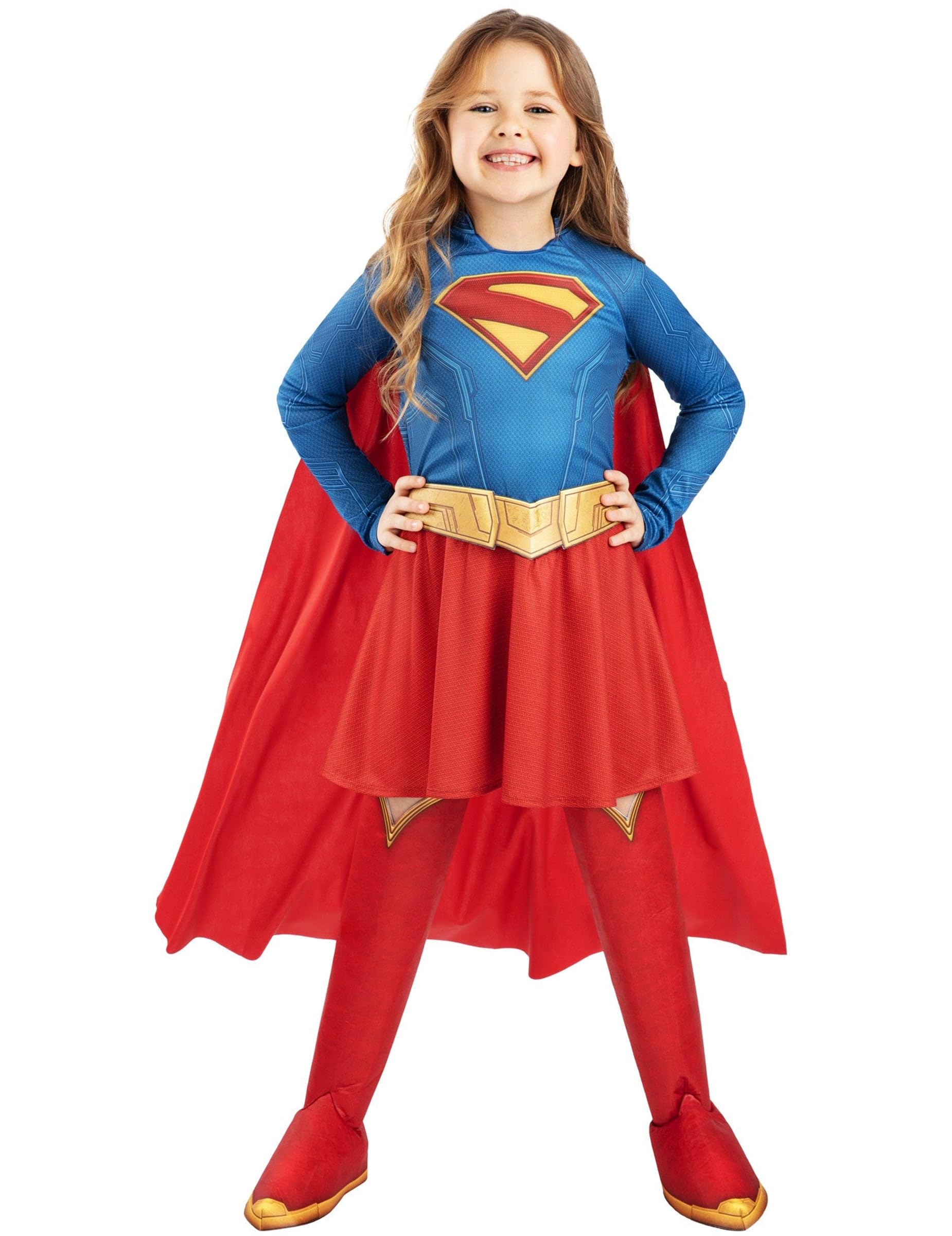 Rubies Costume ufficiale DC Comics Deluxe Supergirl Movie per bambini, taglia 9-10 anni