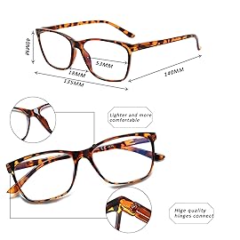 SIGVAN Ladies Reading Glasses Blue Light Blocking Spring Hinge Fashion Pattern Print Eyeglasses for Women (C5 Mix, 1.00, x)