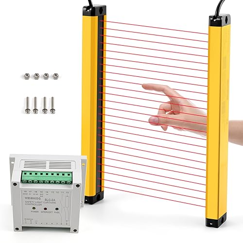 Miniatura 9 de CGOLDENWALL Cortinas de luz de seguridad ultrafinas de 0.472 in Pantalla de luz Sensor infrarrojo Rejilla de seguridad Punzonadora Protector