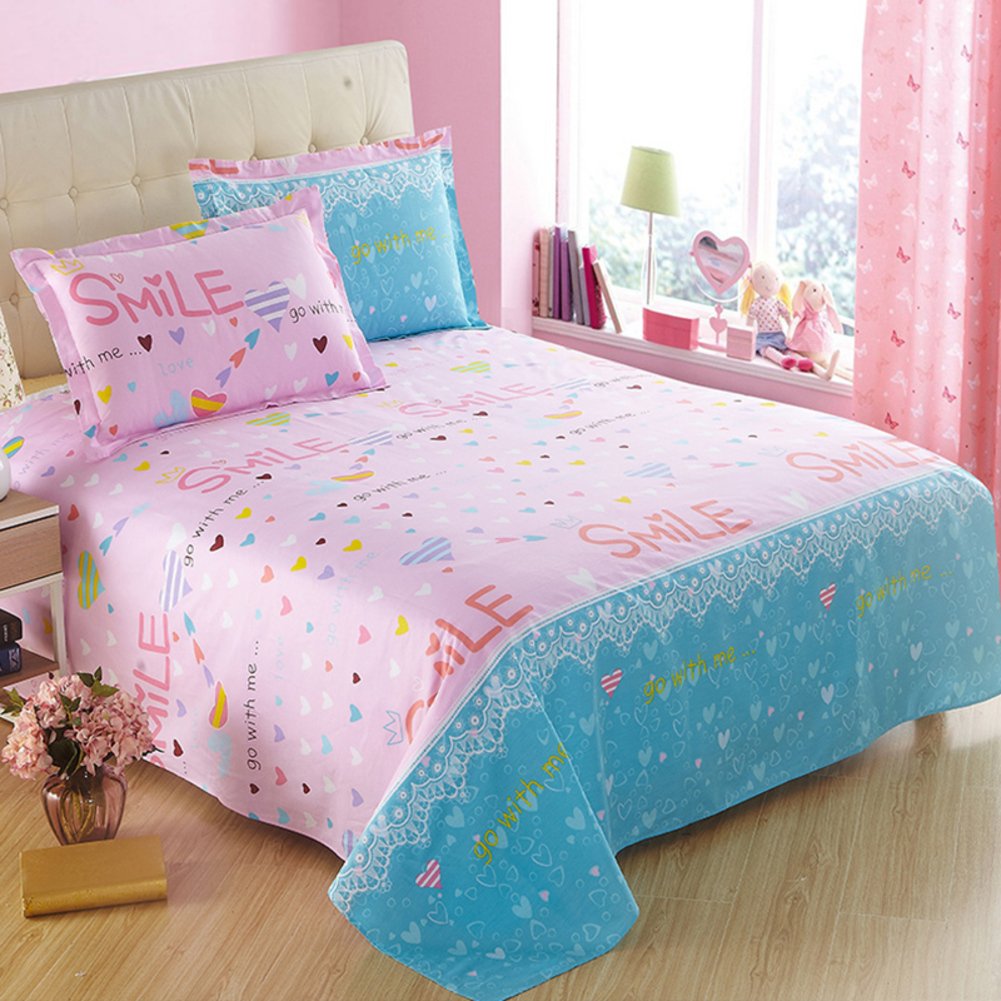 Feuilles de coton lit double drap plat pour nuits fraîches