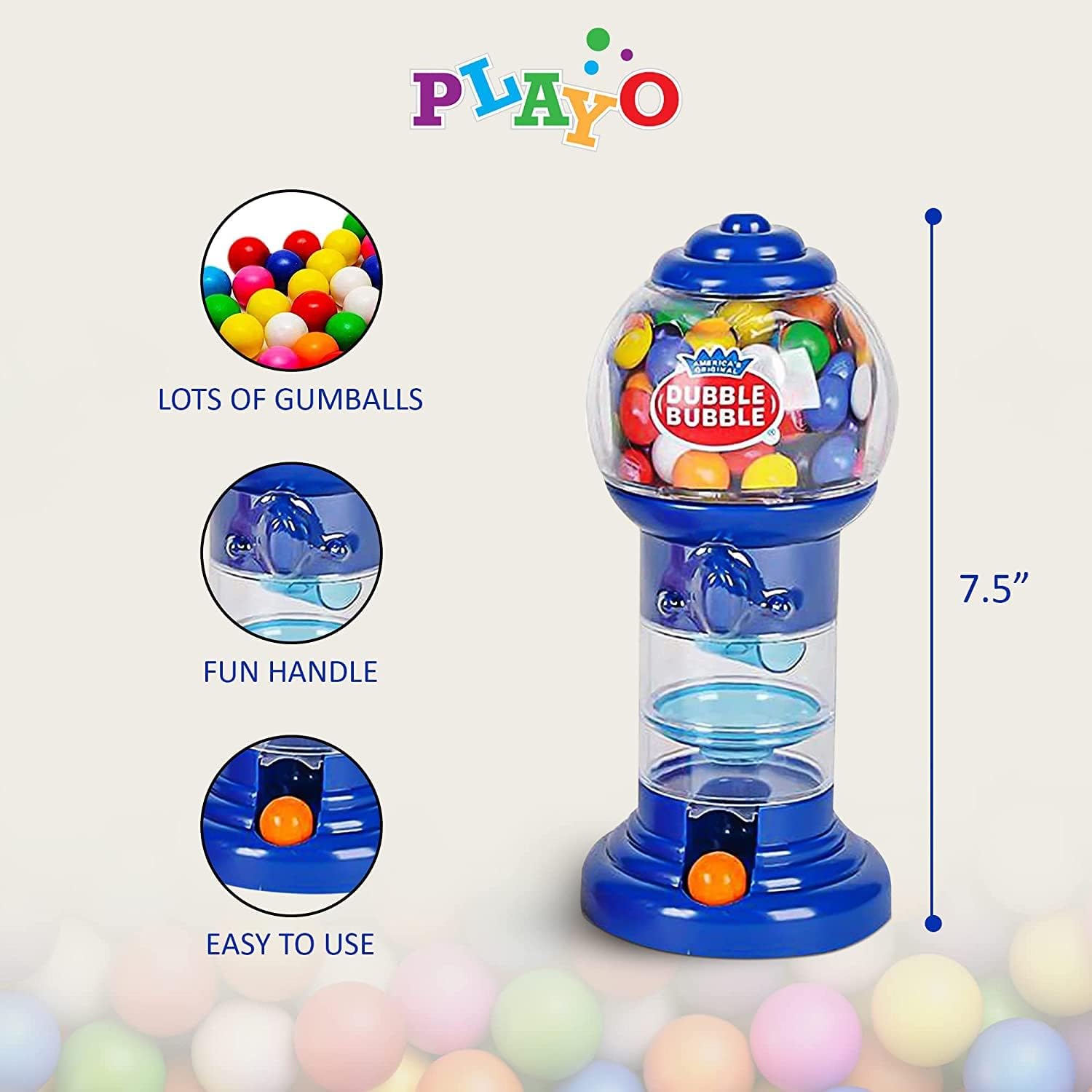 Playo 7.5" Spiral Gumball Machine Toy - Spiral Style - Kids Twirling Style Candy Dispenser - Birthday Parties, Novelties, Party Favors & Supplies - Gumballs Included image 5