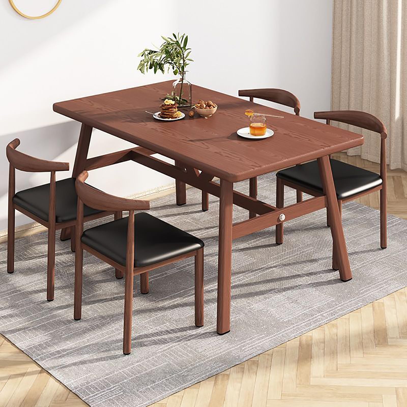 Amazon｜ダイニングテーブルセット 4人用 モダン シンプル レトロ 