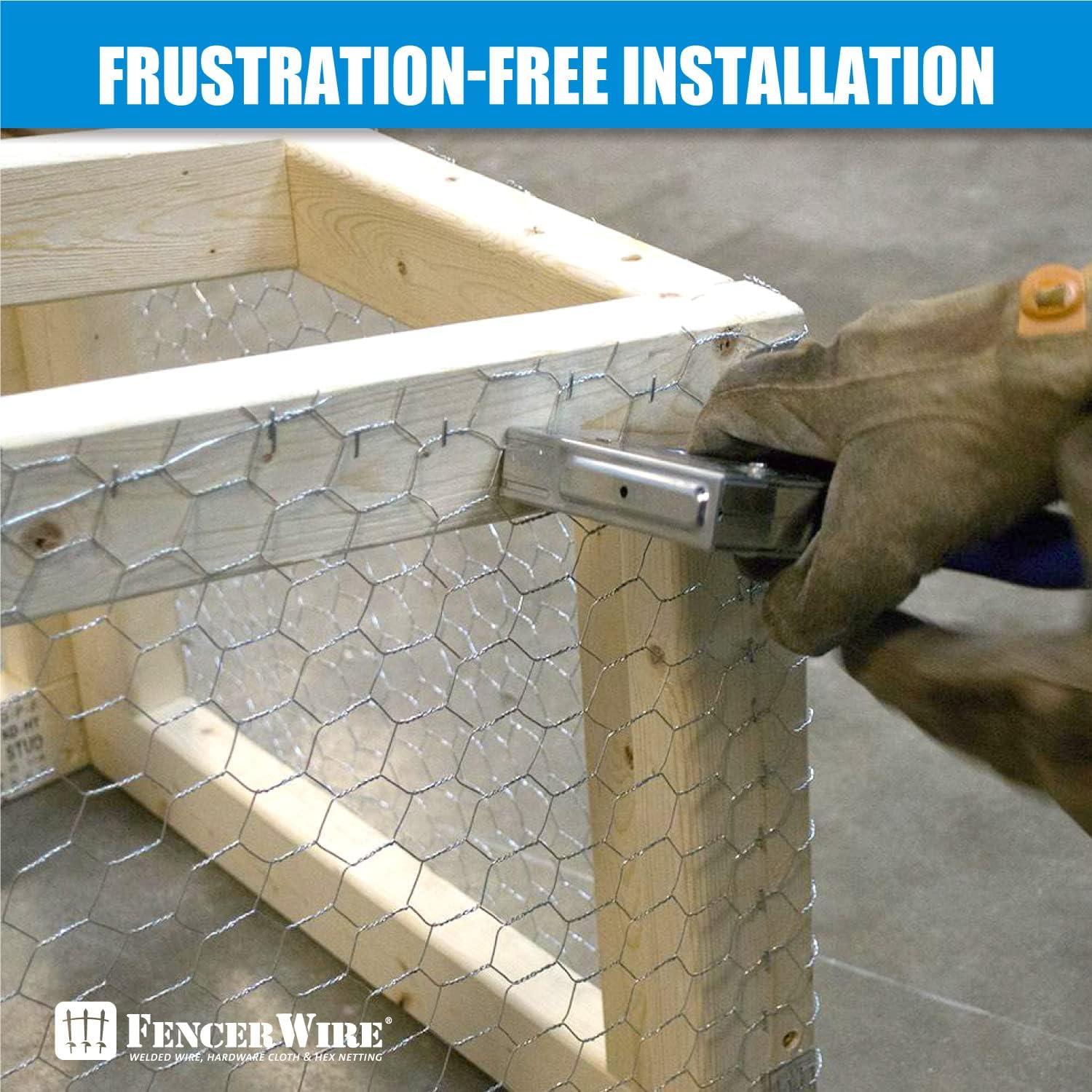 Fencer Wire 20 Gauge Chicken Wire Fence, Galvanized Poultry Hexagonal Netting Crafting, Chicken Coops & Rabbit Rodent Cage, 1-Inch Hex Grid (5 ft. x 50 ft.)