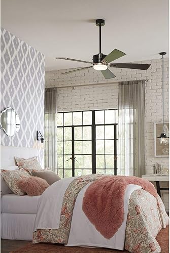 Miniatura 2 de Progress Lighting Glenfalls Collection Ventilador de techo de transición LED con motor de CA de 5 aspas, color negro mate de 56 pulgadas