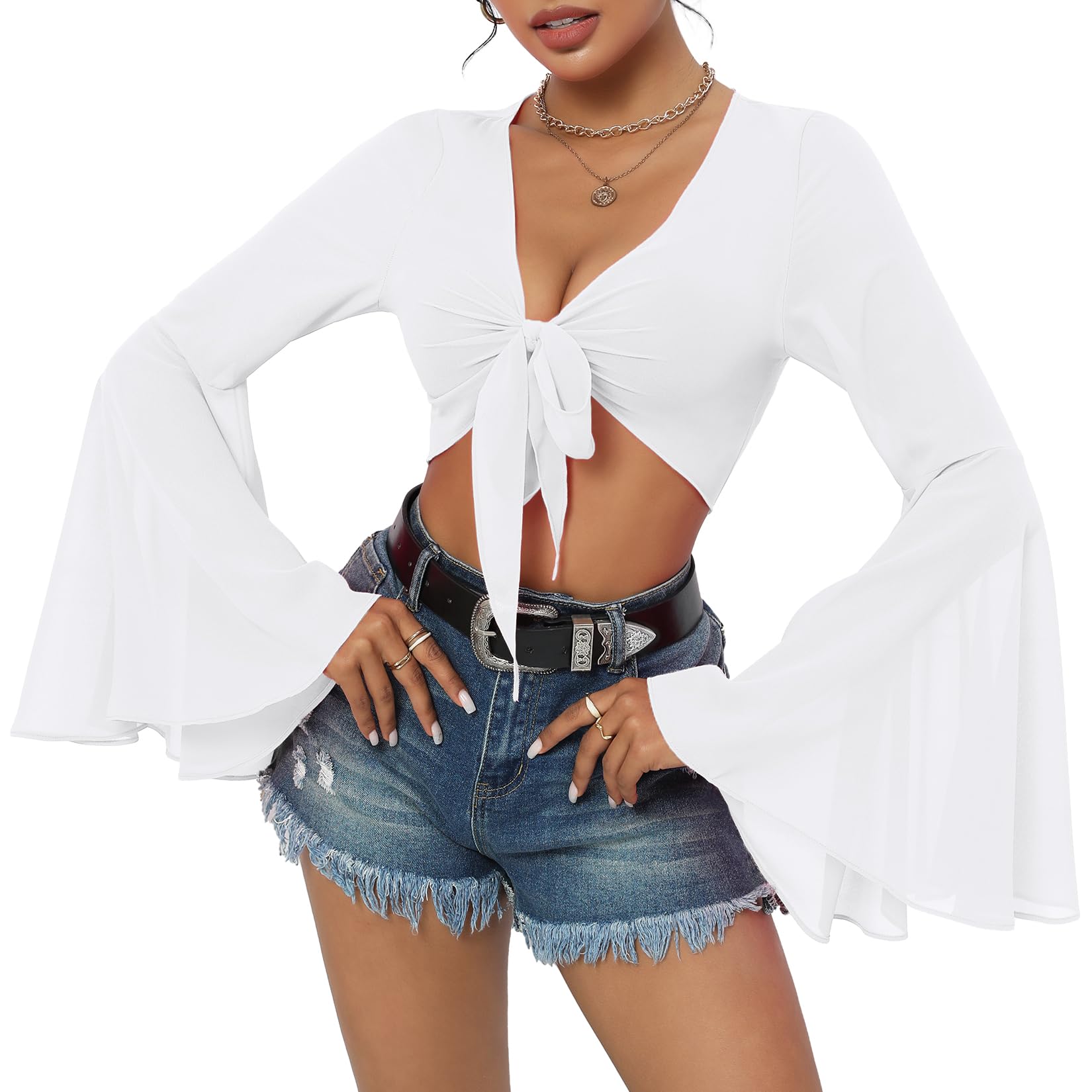 bell sleeve rave top