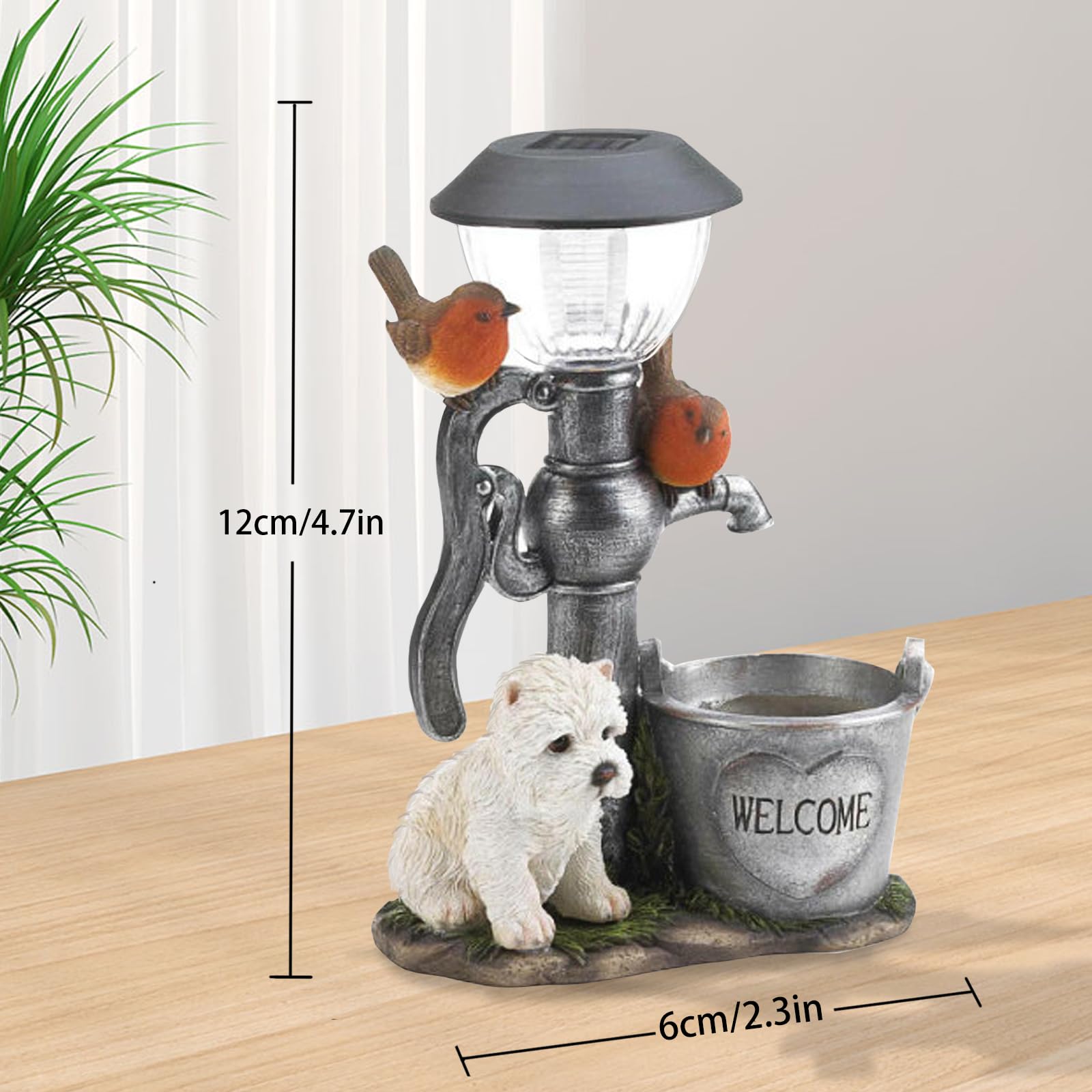 Solar Garden Resin Dog Statue Decoration, Outdoor Ornaments and Gifts, Animals Climbing Waterproof Lights for Home Lawn Patio Balcony - Image 2