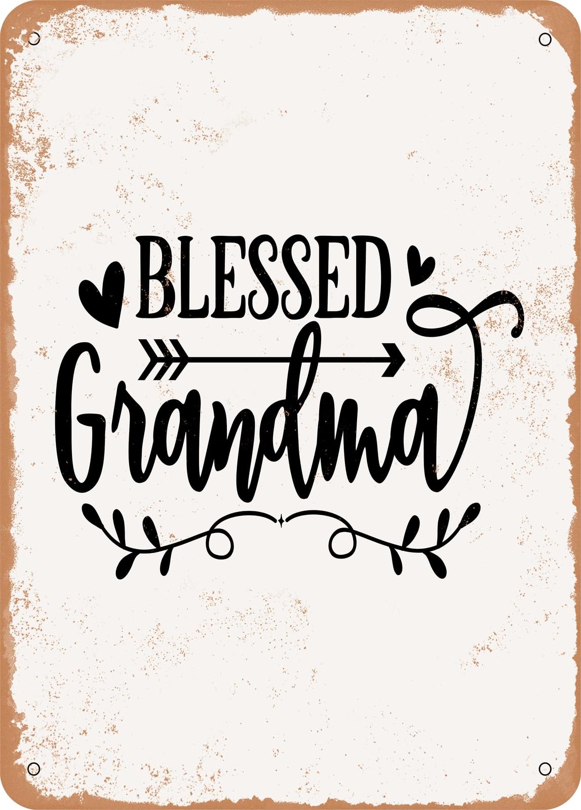 Metal Sign - Blessed Grandma - Vintage Rusty Look home decor