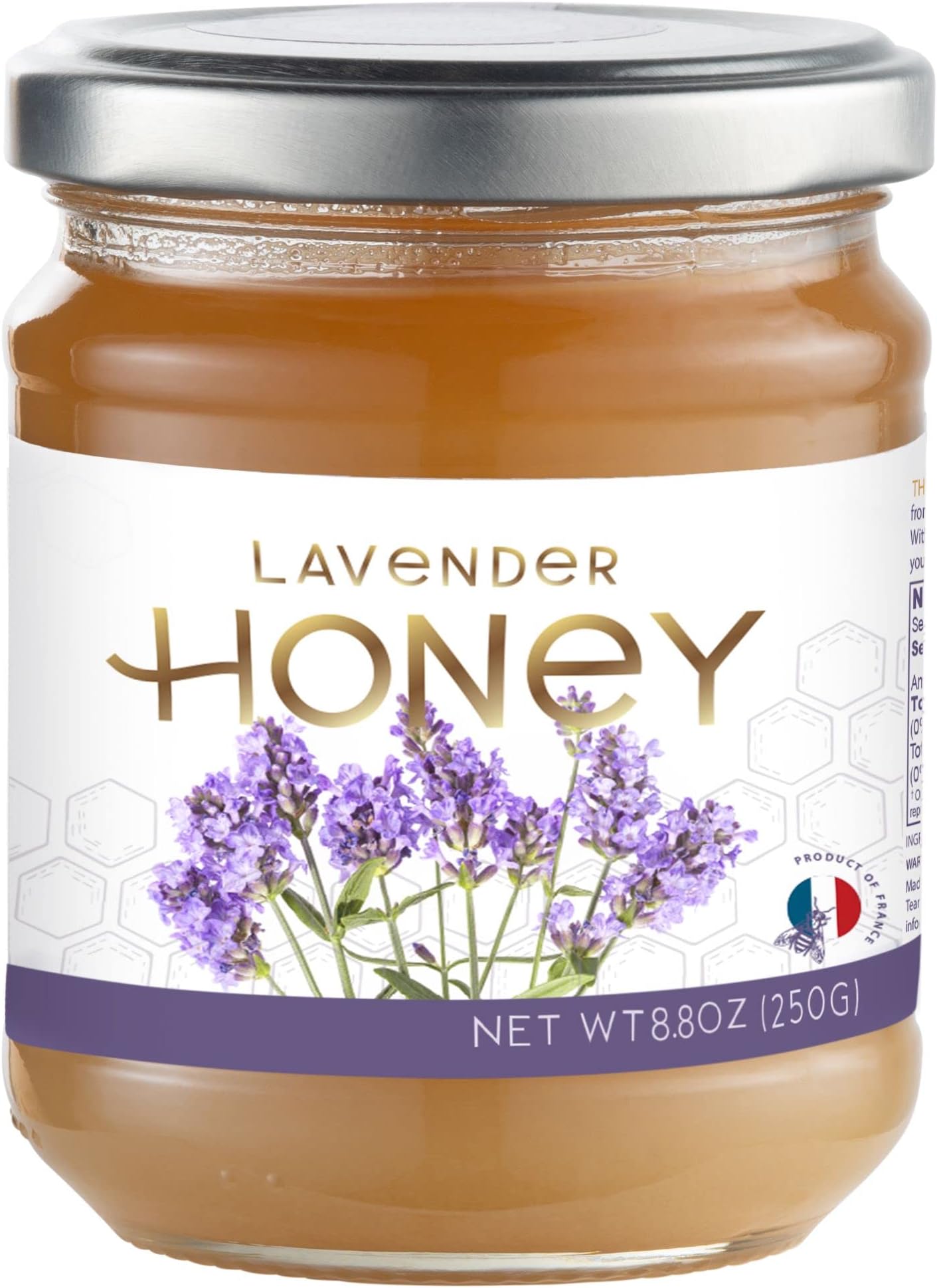 Lavender Honey, 7 oz Jar, Lavender Honey From Provence, France, Raw Honey Lavender, Provence Lavender Honey