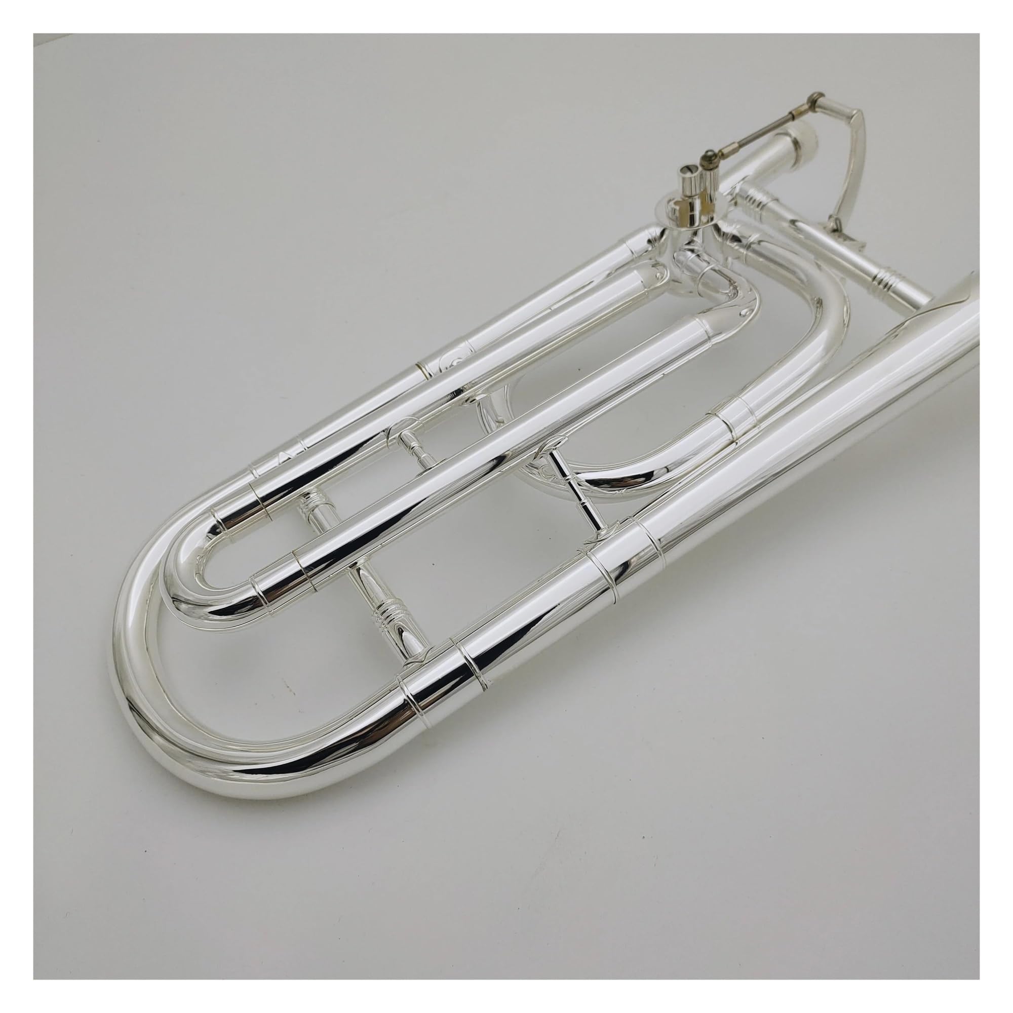 Trombones Instrumentos musicales Trombón Tenor Bb/F Instrumento Musical Plateado Con Estuche Para Boquilla
