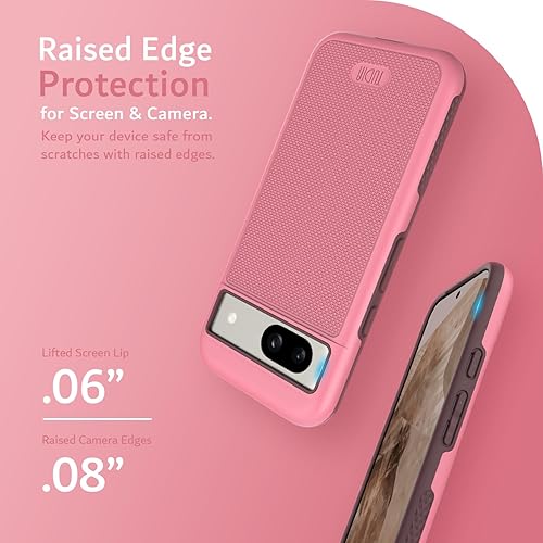 Vista 123 de TUDIA MergeGrip - Funda para Google Pixel 7a 2023, [probada en caídas de grado militar] borde elevado para protección de pantalla y cámara, doble