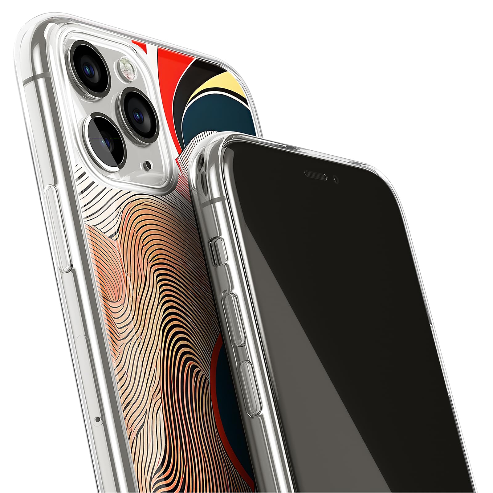 Berkin Arts Compatibile con Custodia per iPhone 14 / iPhone 13 Cover Chiaro Trasparente [Compatibile con MagSafe], Porta lunare colorata del campo di colore (Wassily Kandinsky-Diversi Circoli