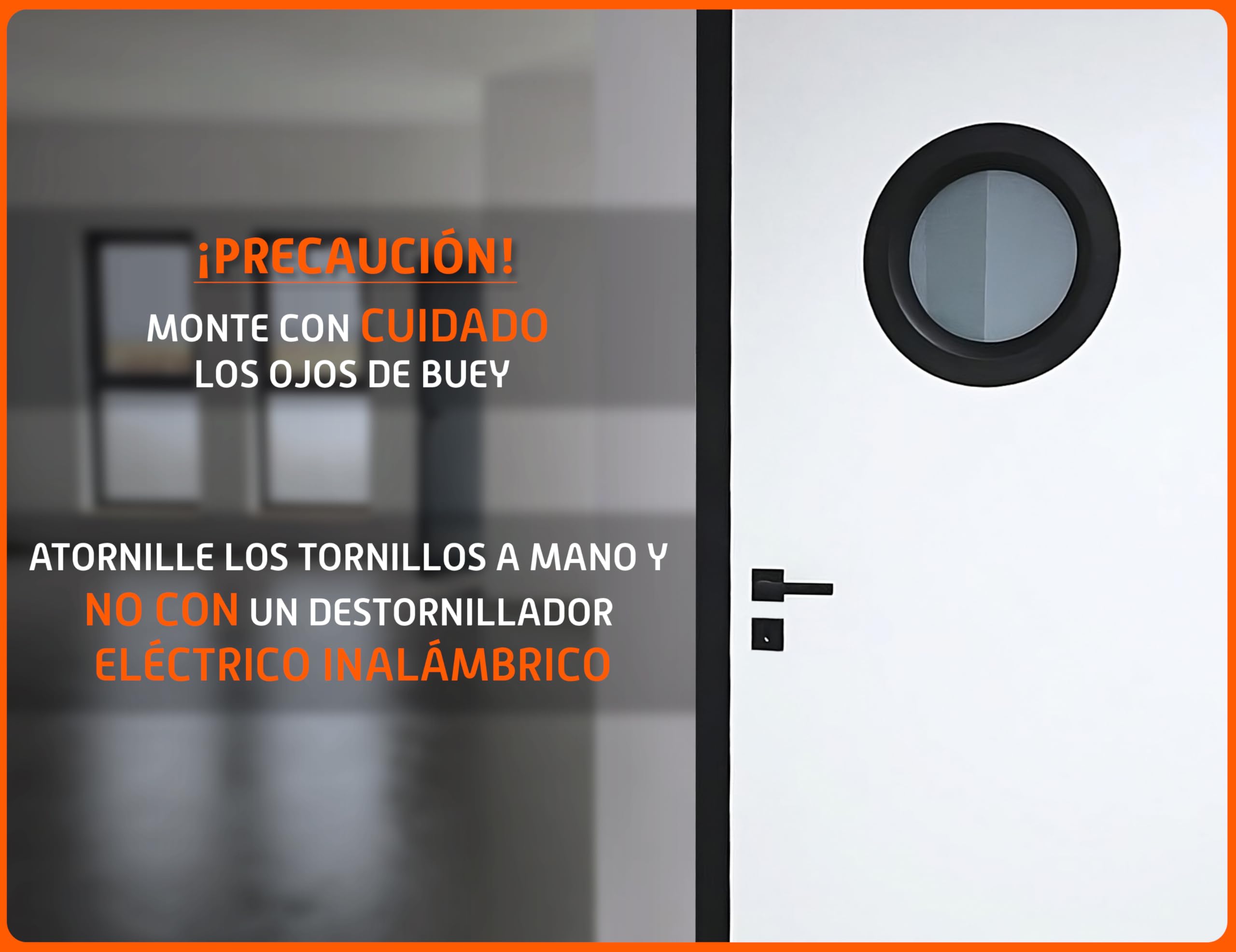MLS Ojo de Buey B4000, de Aluminio Robusto, Vidrio de Seguridad VSG, para Puertas de 40 mm de Espesor, Tornillos de Fijación Visibles en Ambos Lados, 300 mm de Diámetro, Vidrio Transparente, Negro