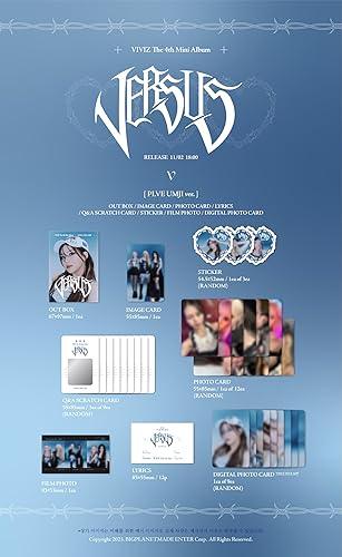 Miniatura 6 de VIVIZ Versus 4 Contenido del mini álbum+tarjeta fotográfica+pegatina+seguimiento sellado (juego completo (Fake+Fate+EUNHA+SINB+UMJI))