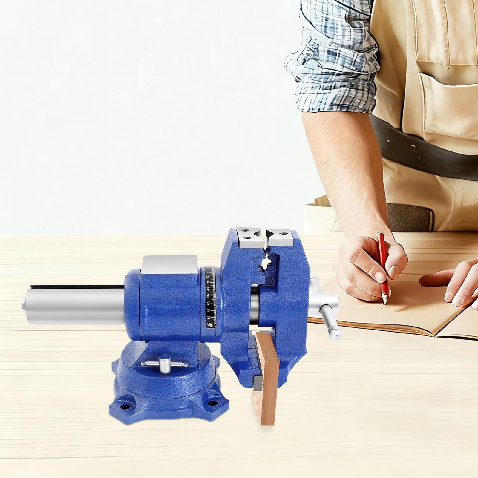 Étau parallèle multifonction de 100 mm - Étau de machine rotatif à 360° - Étau d'établi - Étau de table pour meuleuse plate, fraiseuse