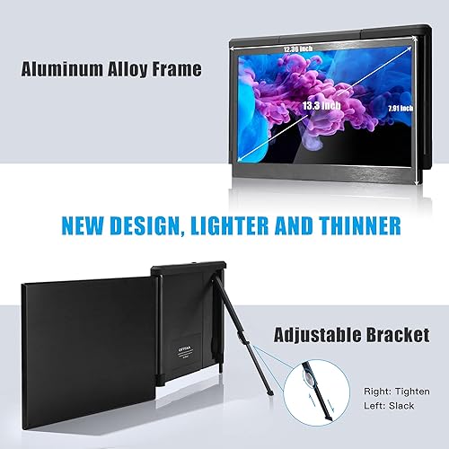 Miniatura 9 de Alecewey Extensor de pantalla para portátil de 14 pulgadas, triple accesorio para monitor portátil FHD 1080P, pantalla extra para portátil de 13-17