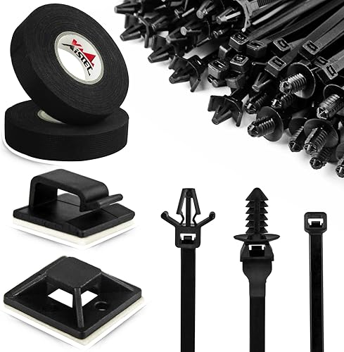 Xislet Brida universal para cables de montaje a presión con organizador de cables adhesivo, soporte de cable y cinta de arnés de cables, clips de