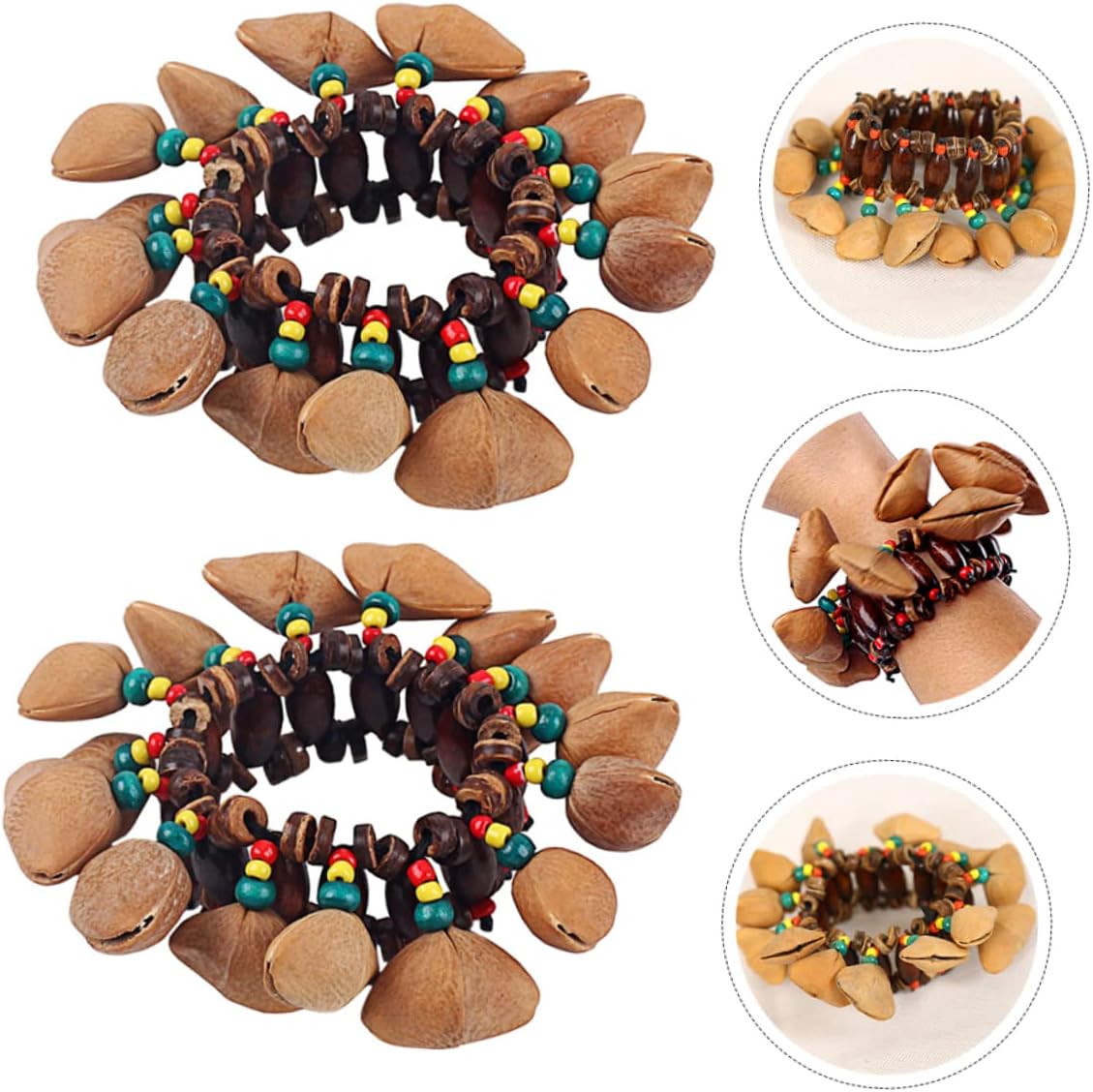 VICASKY 6pcs African Drum Bell Handbell Wrist Bracelets Lightweight Percussion Instrument for Fun and Cheerful Atmosphere Design Delicate Details Easy to Wear and Store