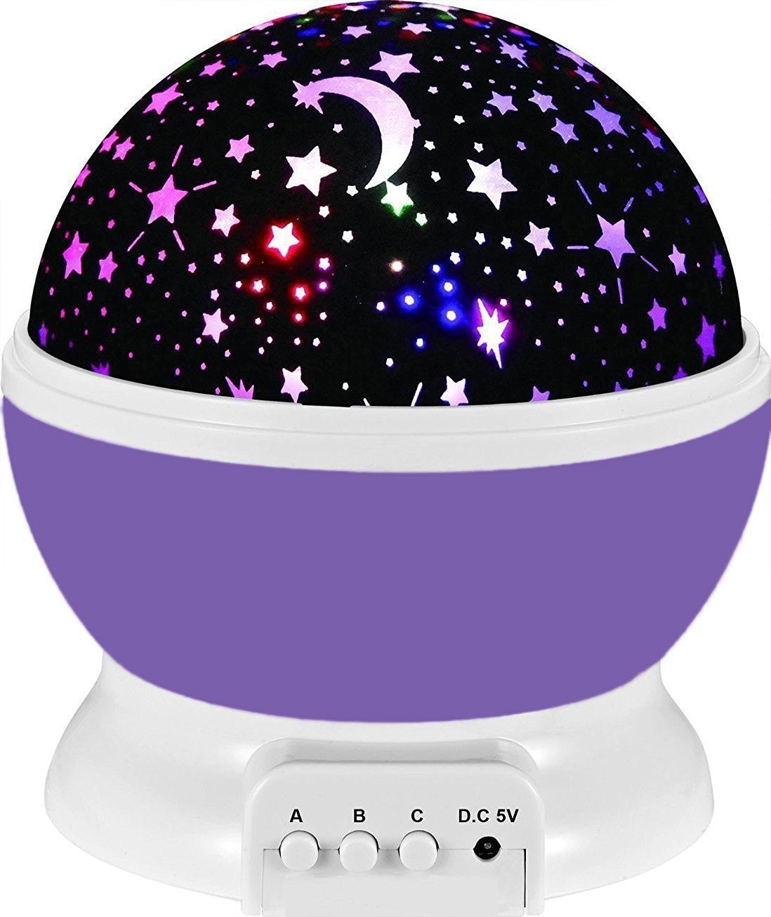 UINSTONE Night Lights, 360 Degree Rotating Star Sky Projector Night Lights, Christmas Baby Gifts Nursery Lights-9 Light Color Changing With 4.9 FT (1.5 M) USB Cable For Baby/Children/Kids Bedroom