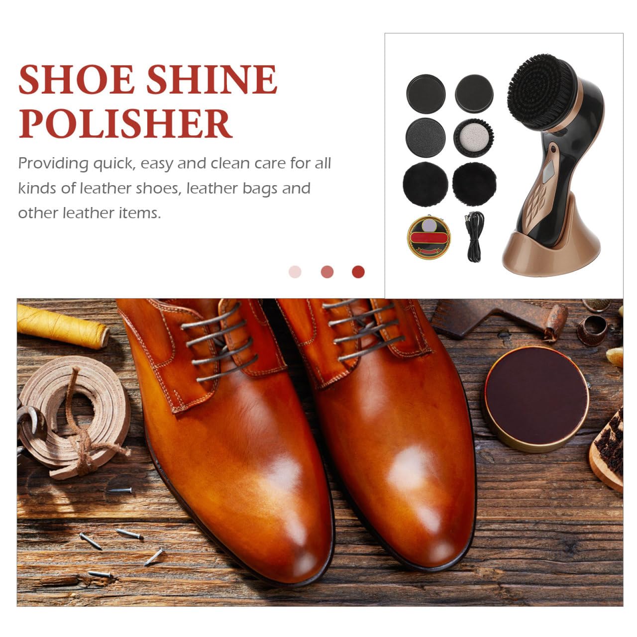 SOLUSTRE Scarpa Lucidatore Spazzola Pulitore Elettrico Scarpa Shine Kit Mini Portatile Palmare Scarpe Strumento di Pulizia per Scarpa Borsa In Pelle Divano