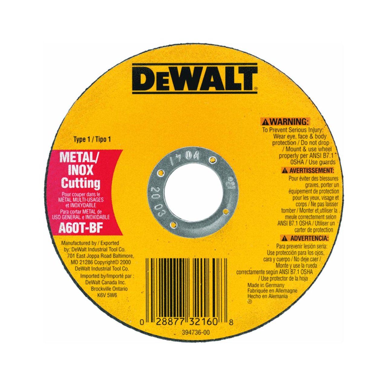 DEWALT DW8708 A36T Wheel, 3-Inch X .035-Inch X 1/4-Inch