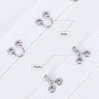 Vista 5 de FINGERINSPIRE Cinta de algodón de 3 yardas x 1.6 pulgadas con gancho y ojal, espacio de 1.2 pulgadas/1.2 in, ribete blanco con gancho, cordón