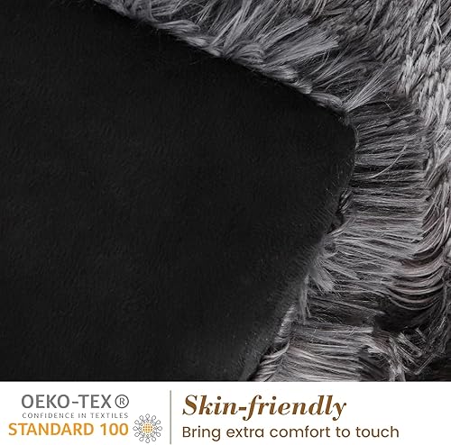 Miniatura 3 de Syalife Juego de ropa de cama individual lanudo y peludo, juego de ropa de cama de felpa de pelo sintético esponjoso, juego de ropa de cama de 2