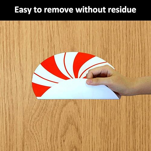 Miniatura 2 de 24 calcomanías para suelo de menta, 3 tamaños, autoadhesivas, diseño de dulces de Navidad, calcomanías de ventana de piso para Navidad, día de San